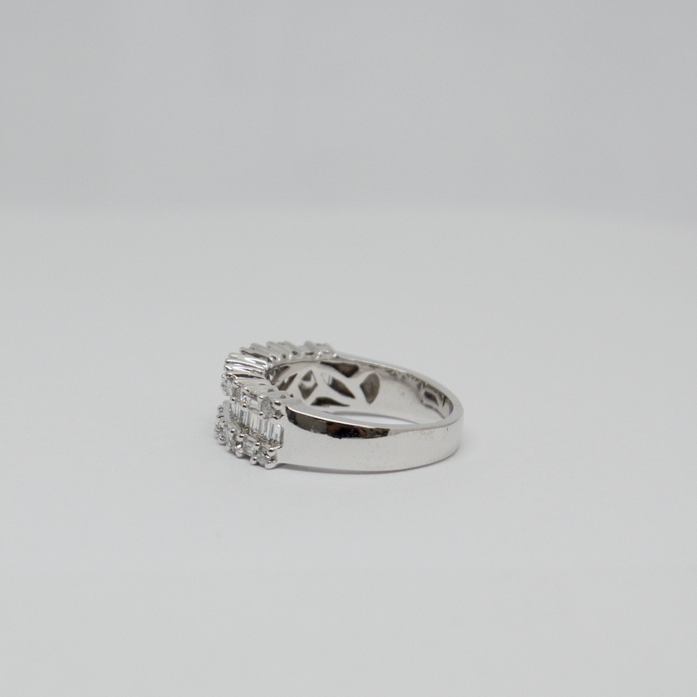Three Row Diamond Band Ring