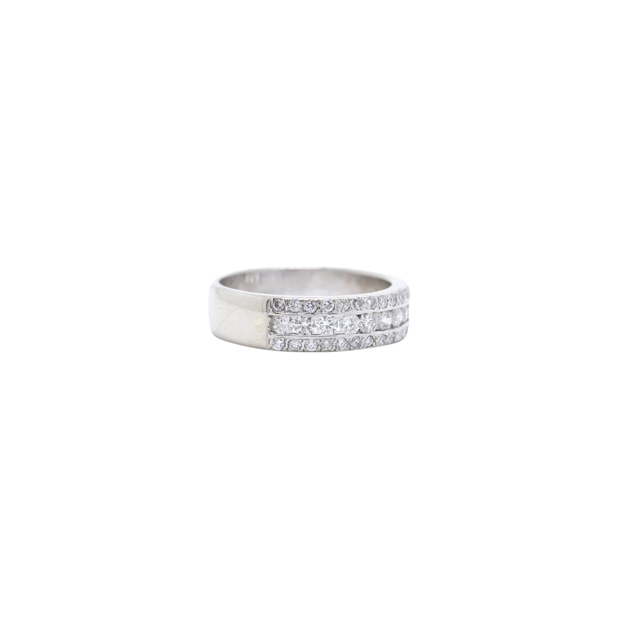 Three-Row Diamond Band Ring