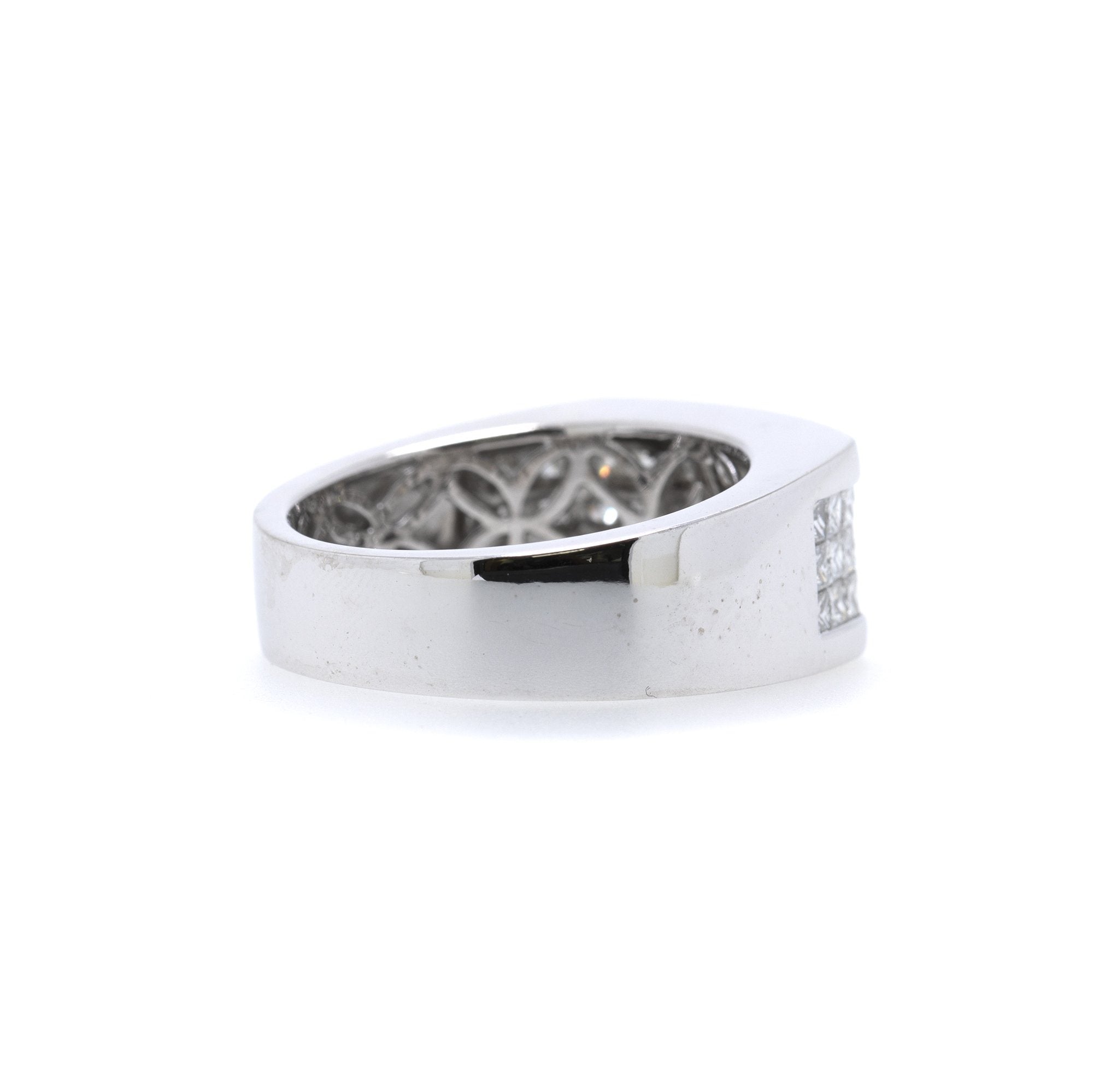 Three Row Diamond Band Ring