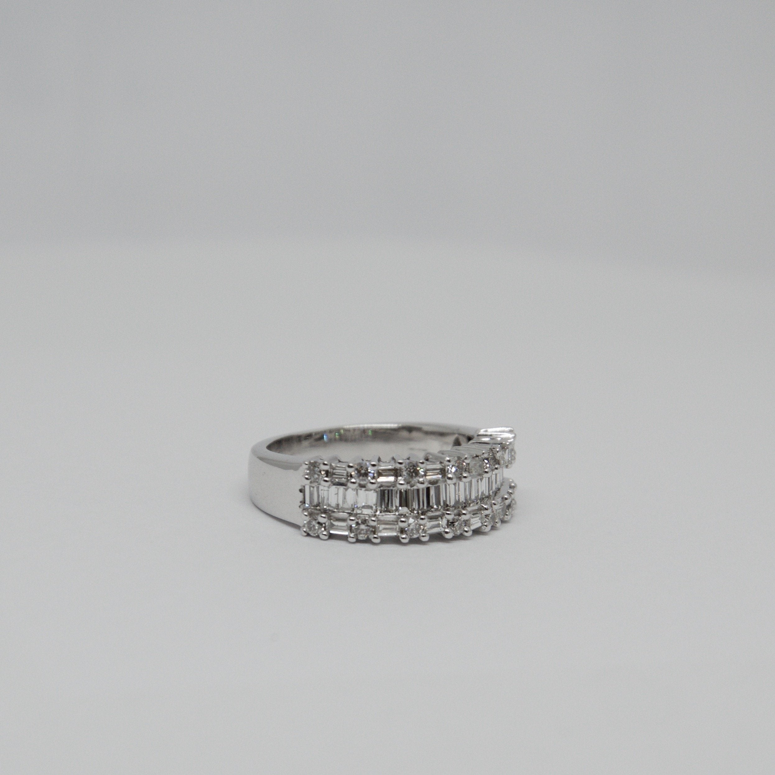 Three Row Diamond Band Ring