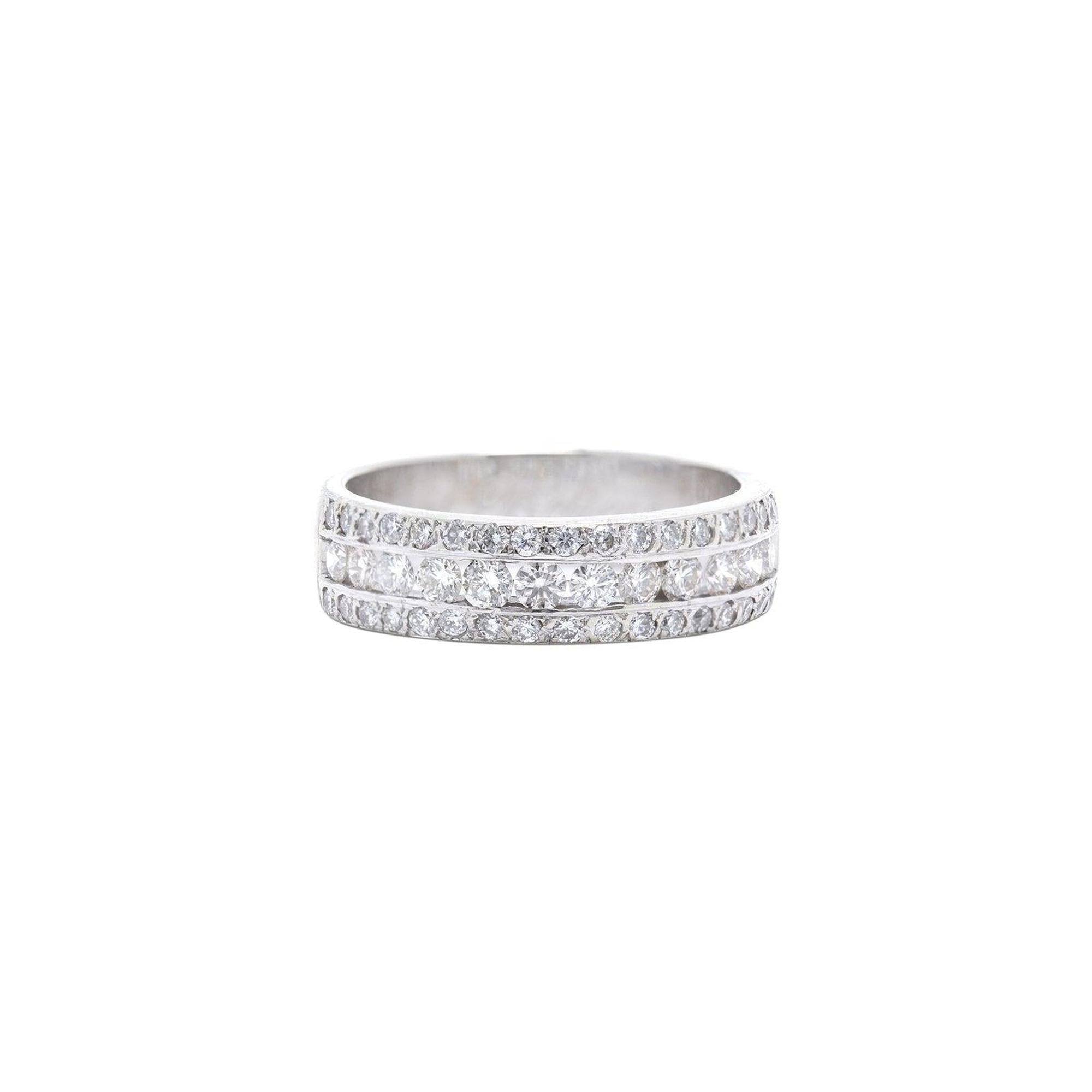 Three-Row Diamond Band Ring