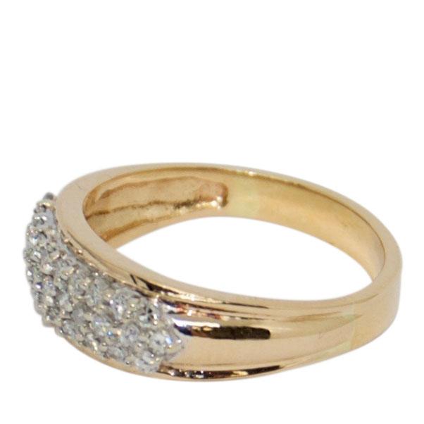 Three-Row Pave Diamond Band Ring
