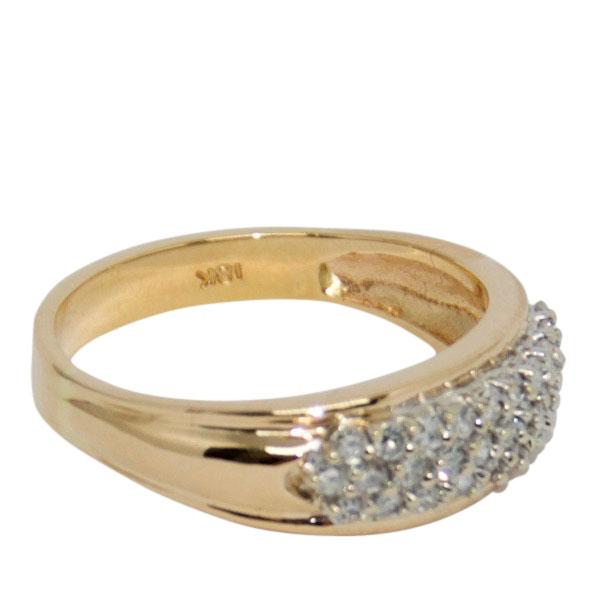 Three-Row Pave Diamond Band Ring