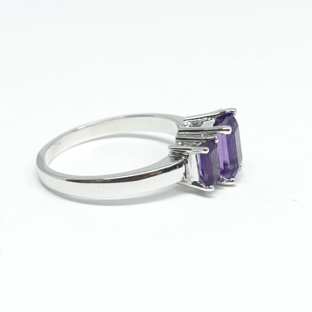 Three Stone Amethyst Ring