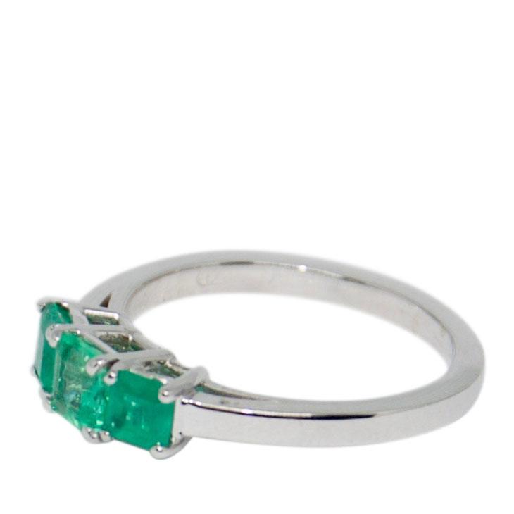 Three Stone Emerald Ring