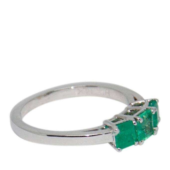 Three Stone Emerald Ring