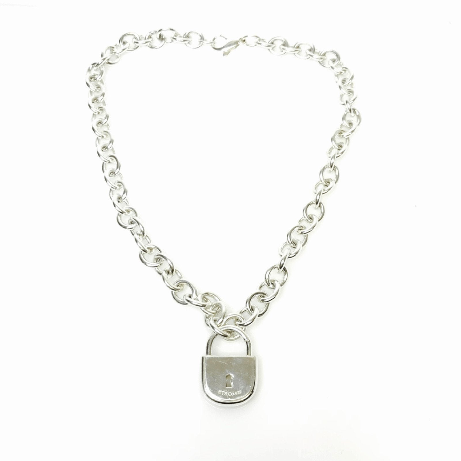 Tiffany Arc Lock Charm Cable Link Necklace