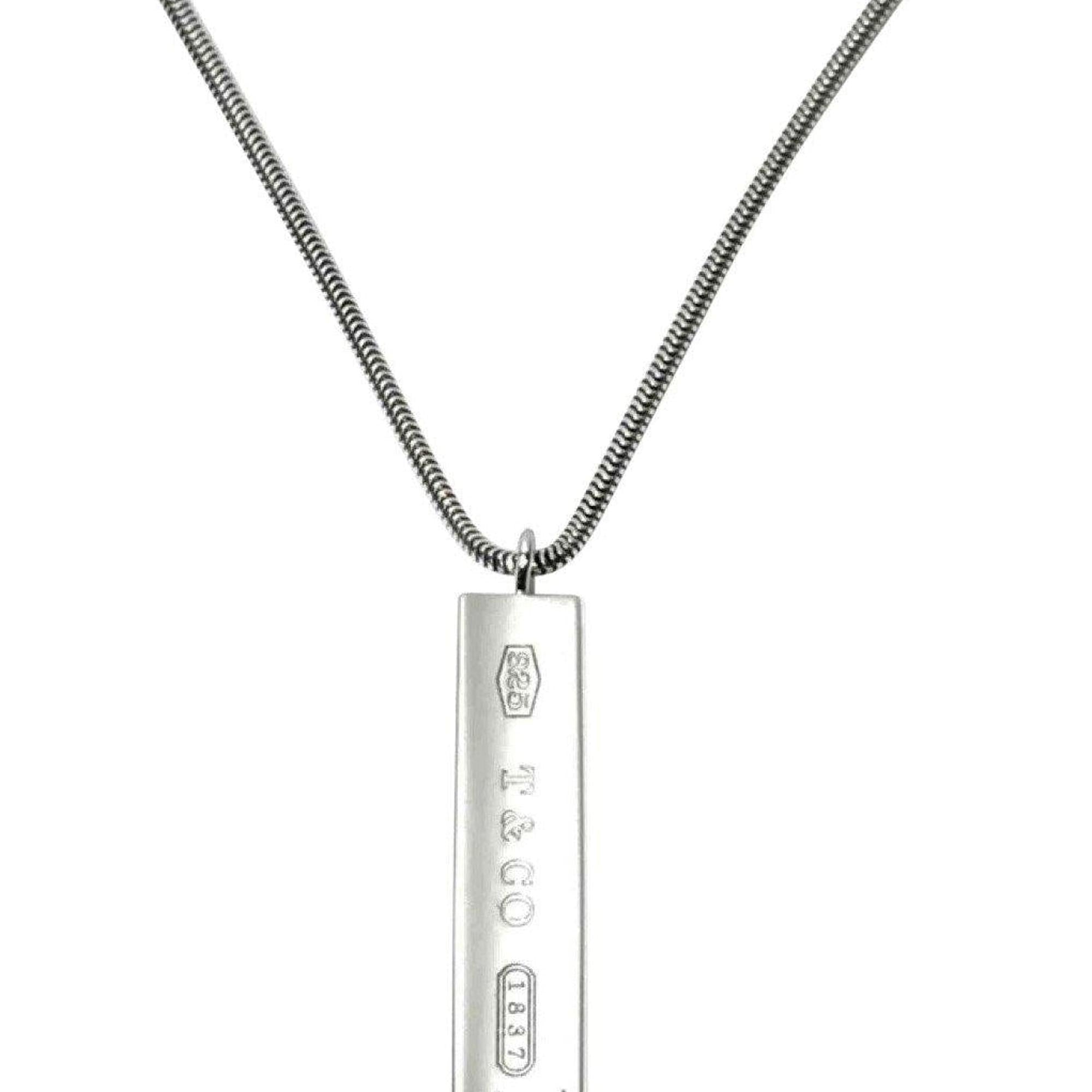Tiffany & Co 1837 Bar Design Pendant Necklace in Sterling Silver
