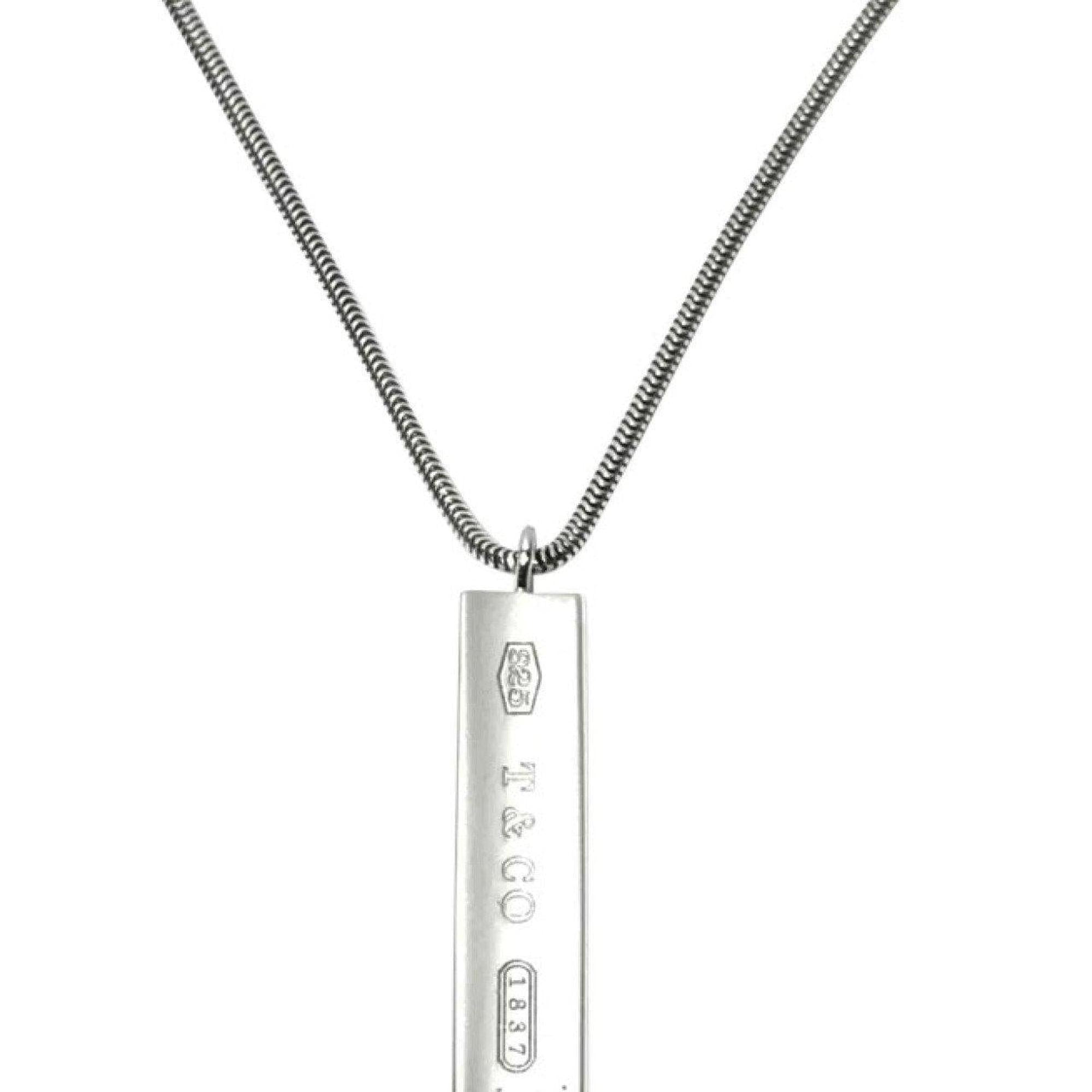 Tiffany & Co 1837 Bar Design Pendant Necklace in Sterling Silver