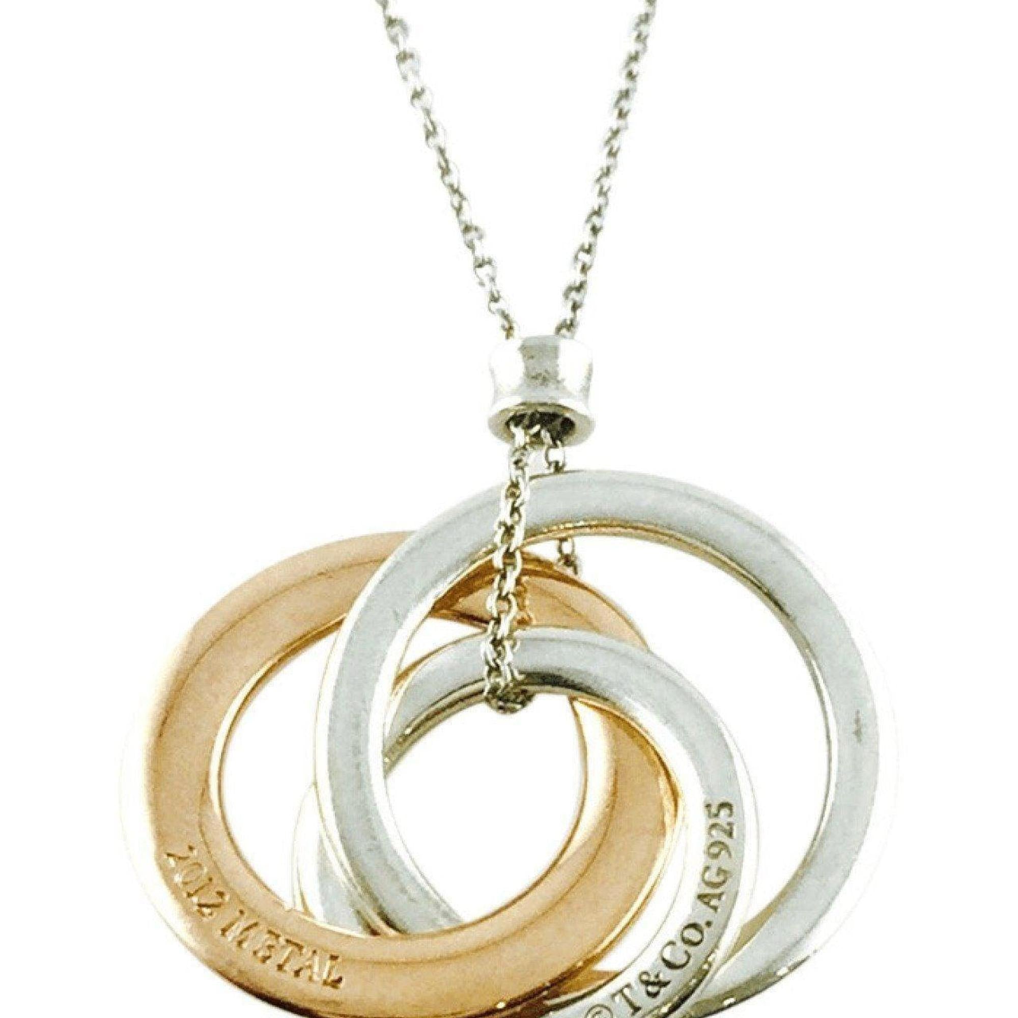 Tiffany & Co 1837 Interlocking Circles Pendant in Sterling Silver and Rubedo Metal