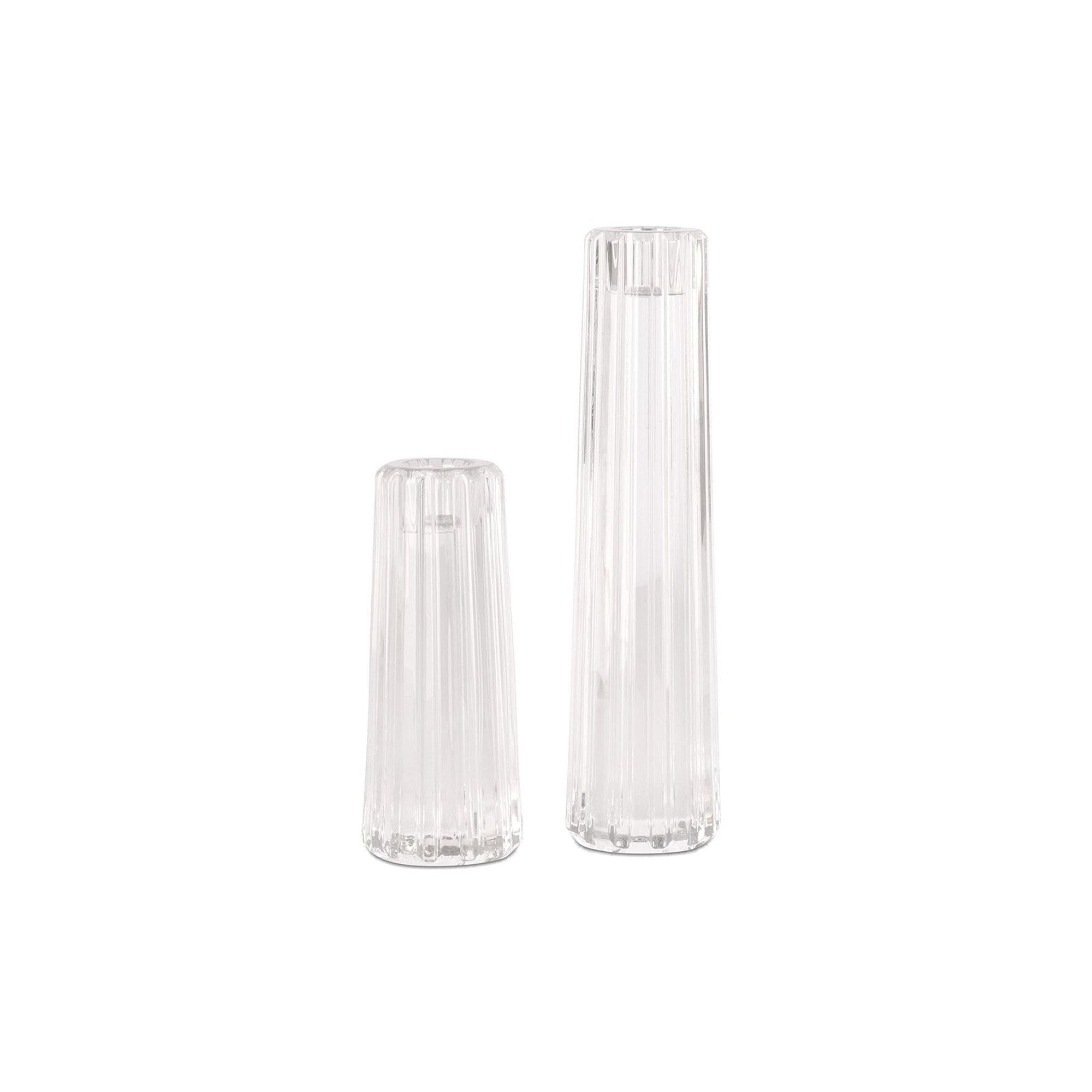 Tiffany & Co 2-Piece Atlas Crystal Candlesticks w/ Box