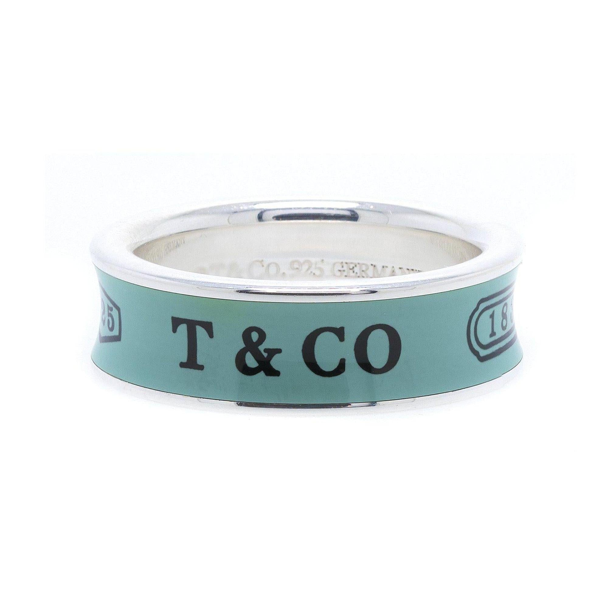 Tiffany & Co. 1837 Blue Enamel Ring