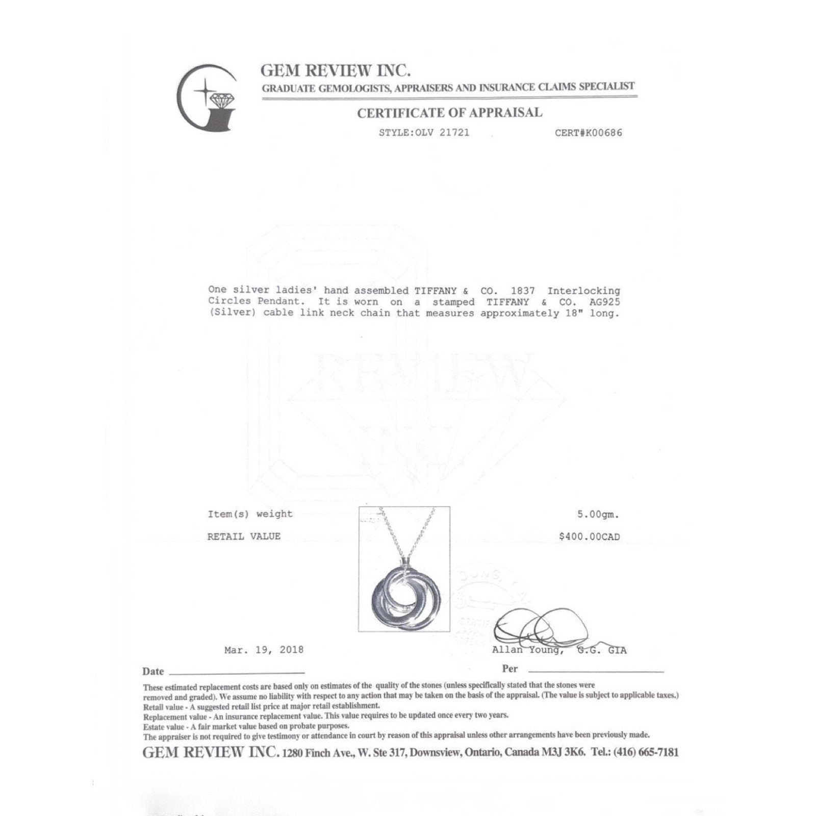 Tiffany & Co. 1837 Interlocking Circles Pendant Necklace in Sterling Silver