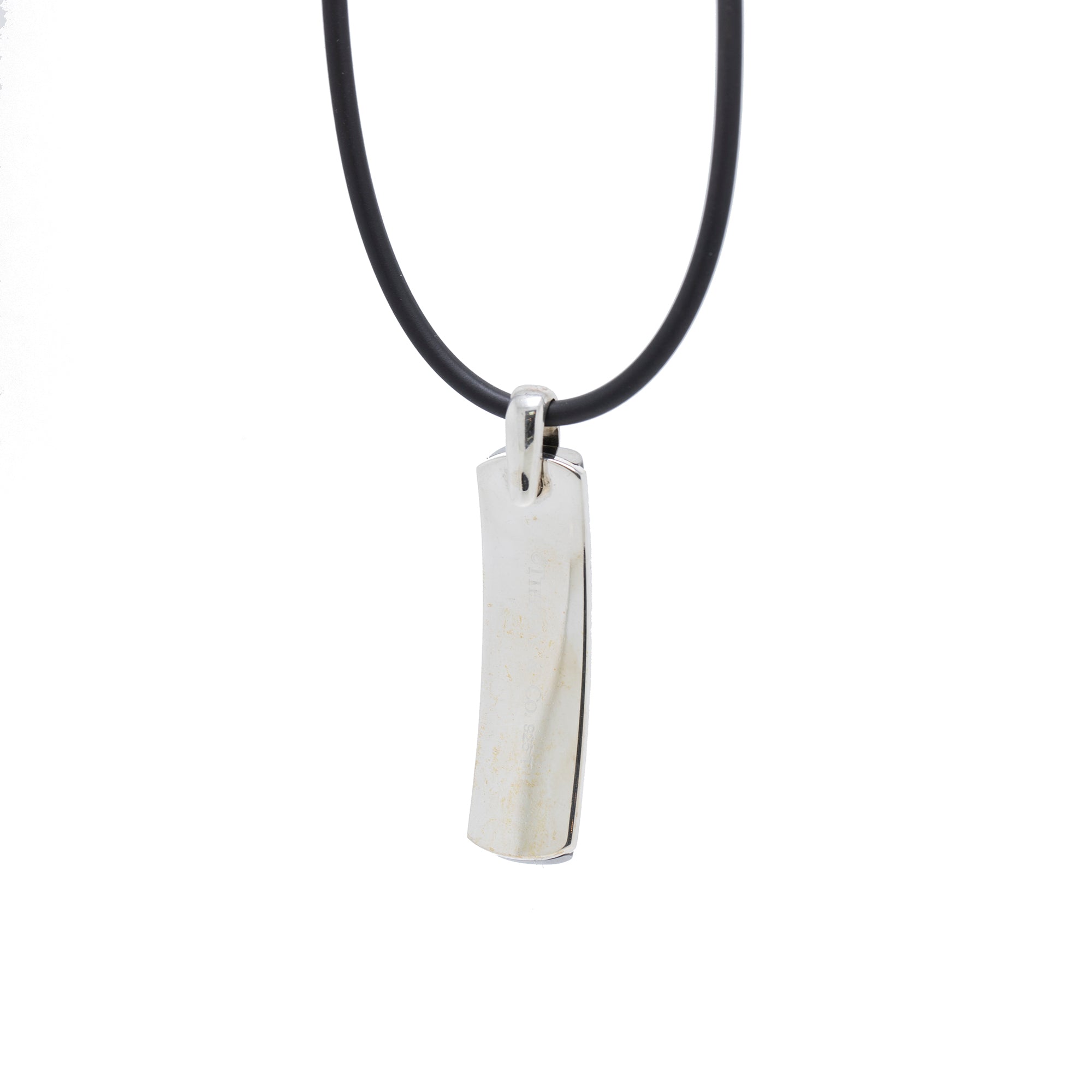 Tiffany & Co. 1837 Midnight Titanium Bar Pendant Necklace