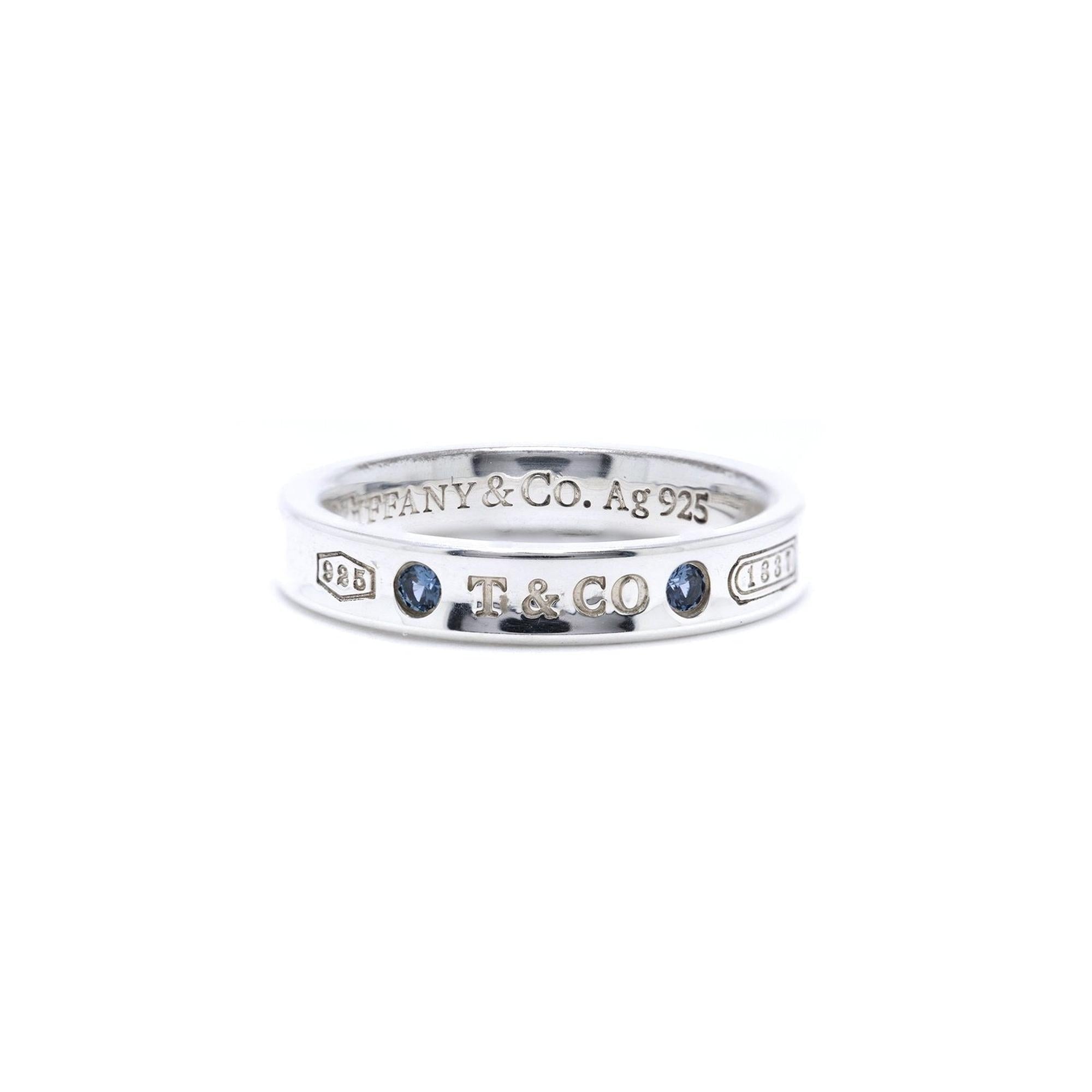 Tiffany & Co. 1837 Narrow Ring with Montana Sapphires