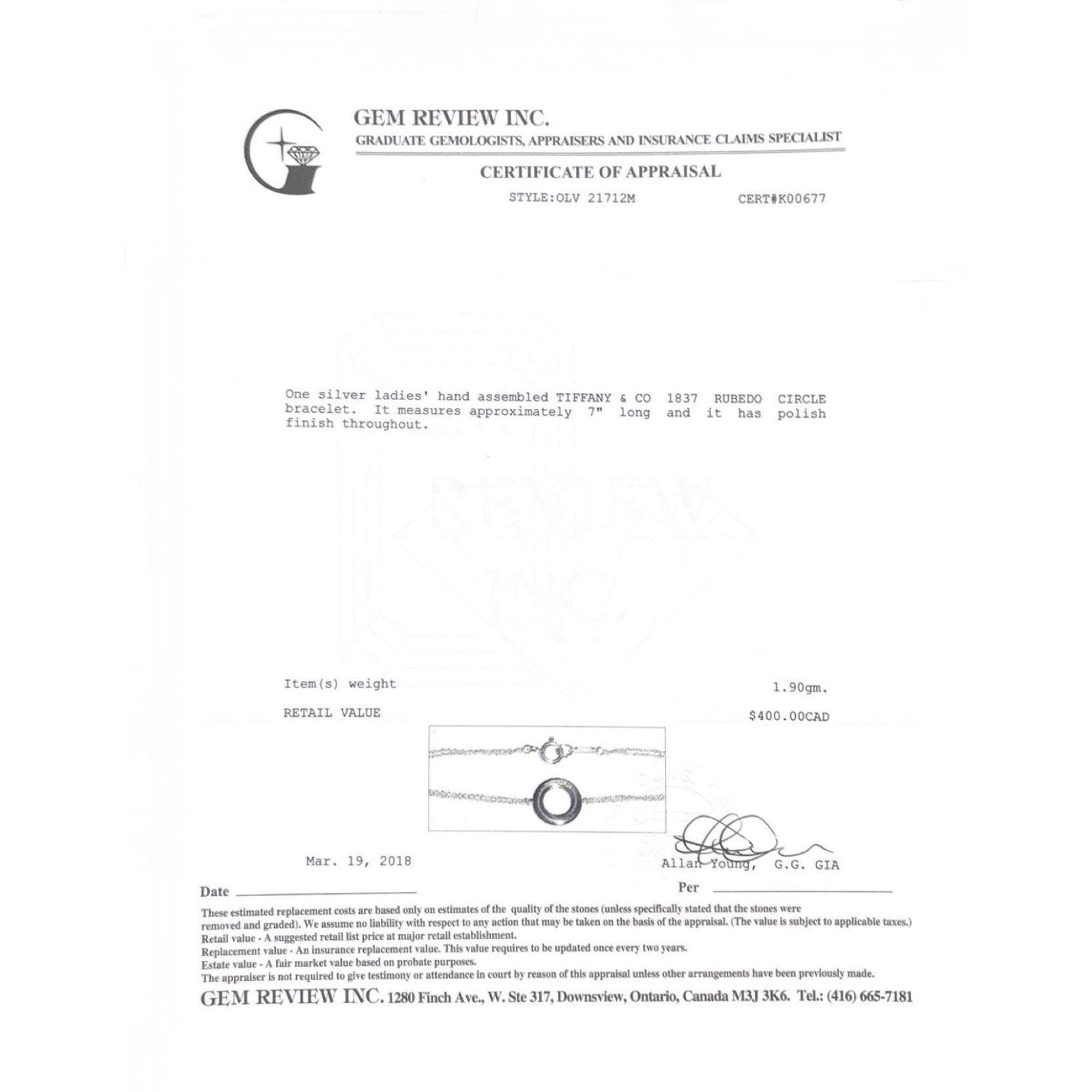 Tiffany & Co. 1837 Rubedo Circle Bracelet in Sterling Silver