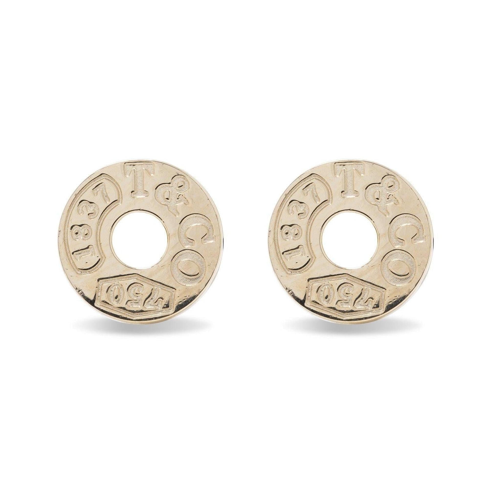 Tiffany & Co. 18k Gold 1837 Circle Earrings