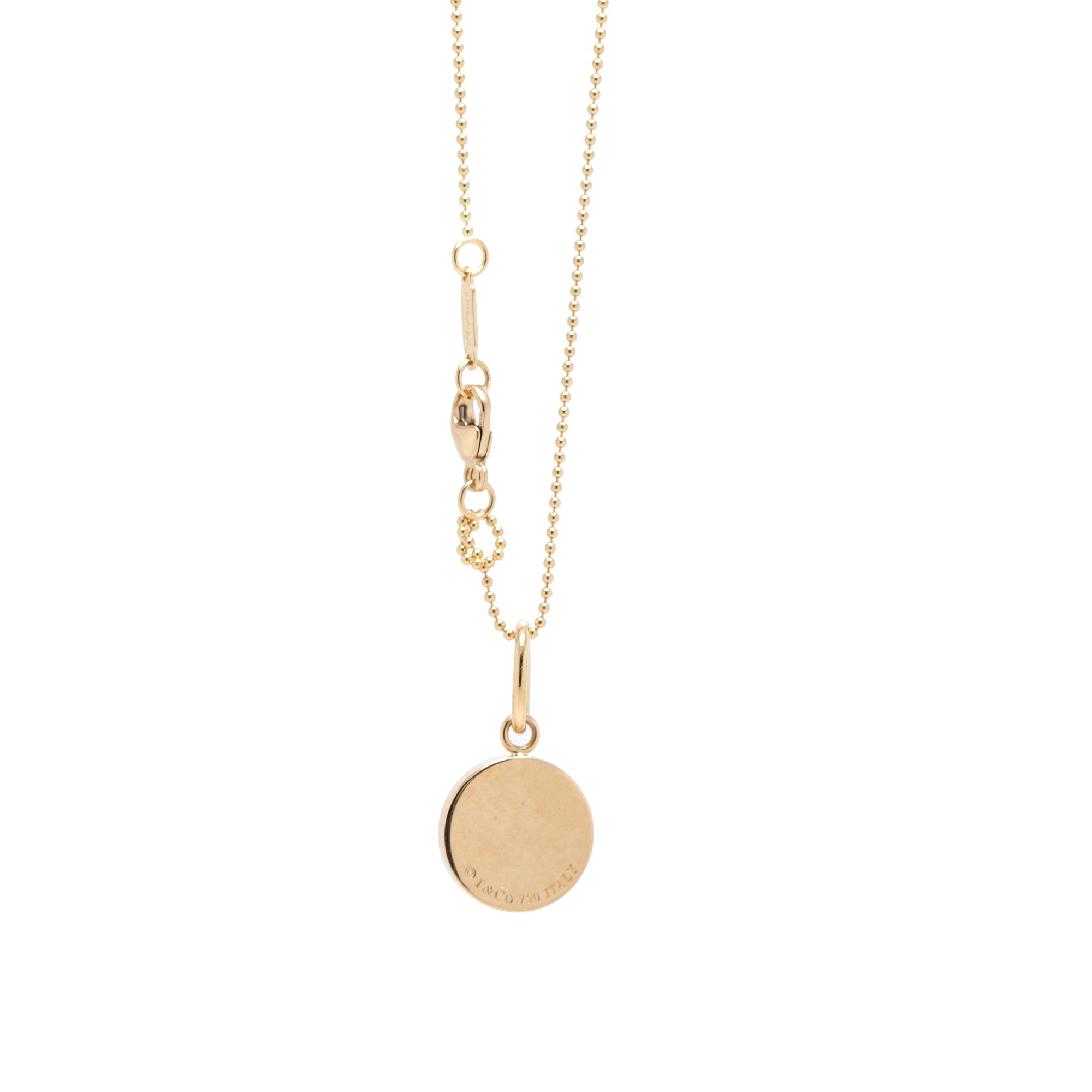 Tiffany & Co. 18k Gold 1837 Diamond Circle Pendant Necklace w/ Box