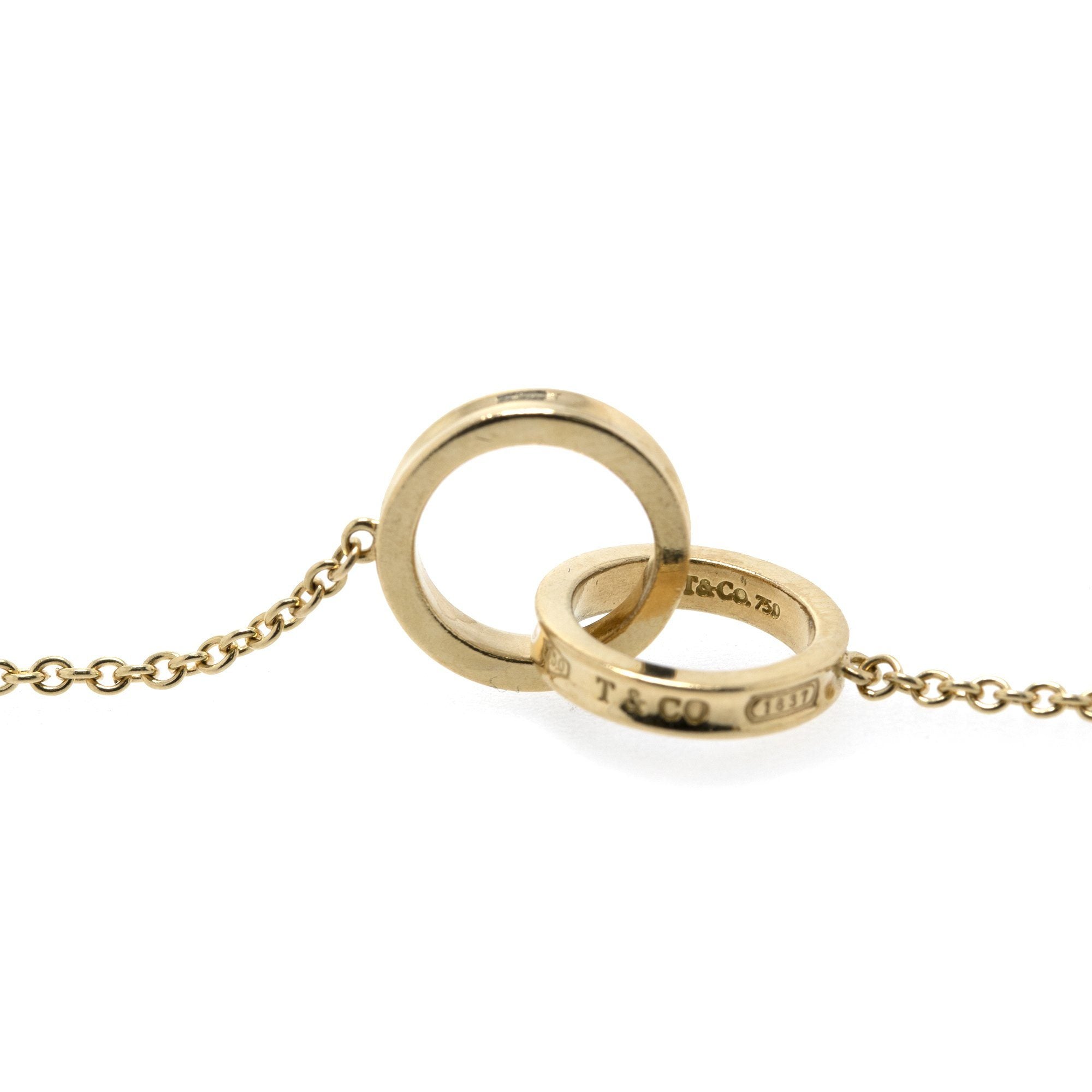 Tiffany & Co. 18k Gold 1837 Interlocking Circles Station Necklace
