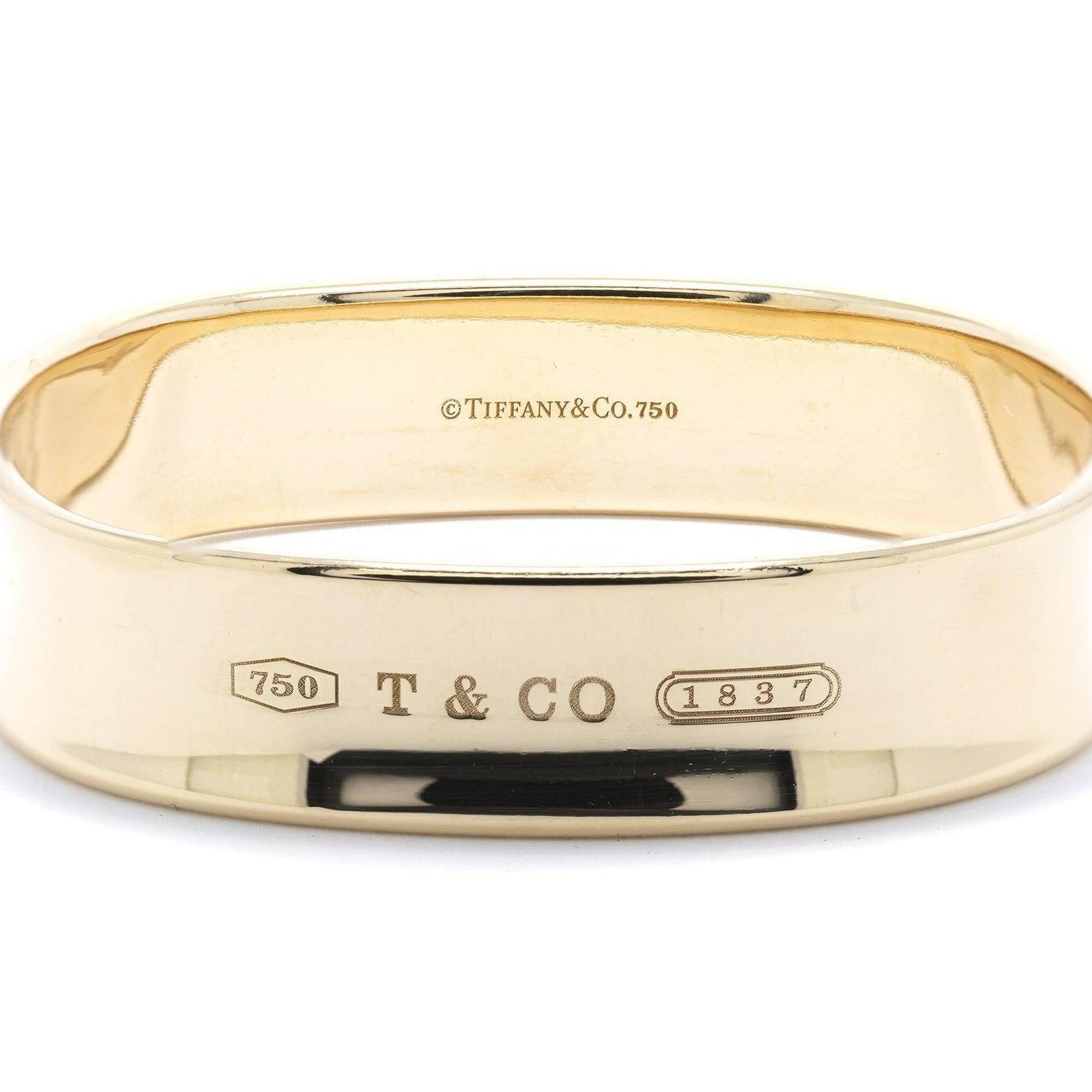Tiffany & Co. 18k Gold 1837 Square Bangle Bracelet