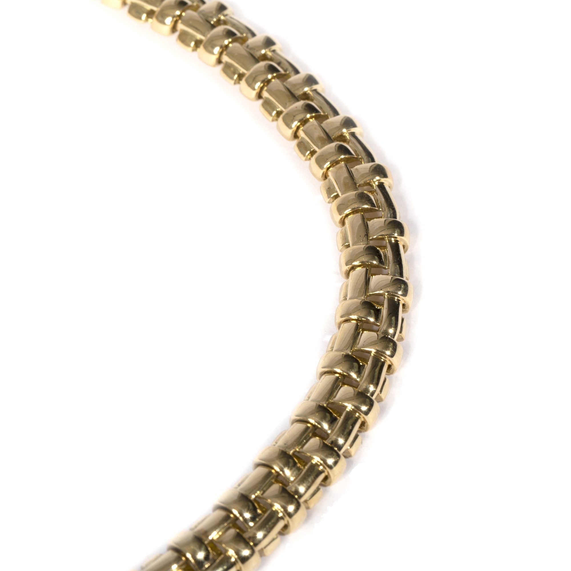 Tiffany & Co. 18k Gold Basket Weave Link Necklace