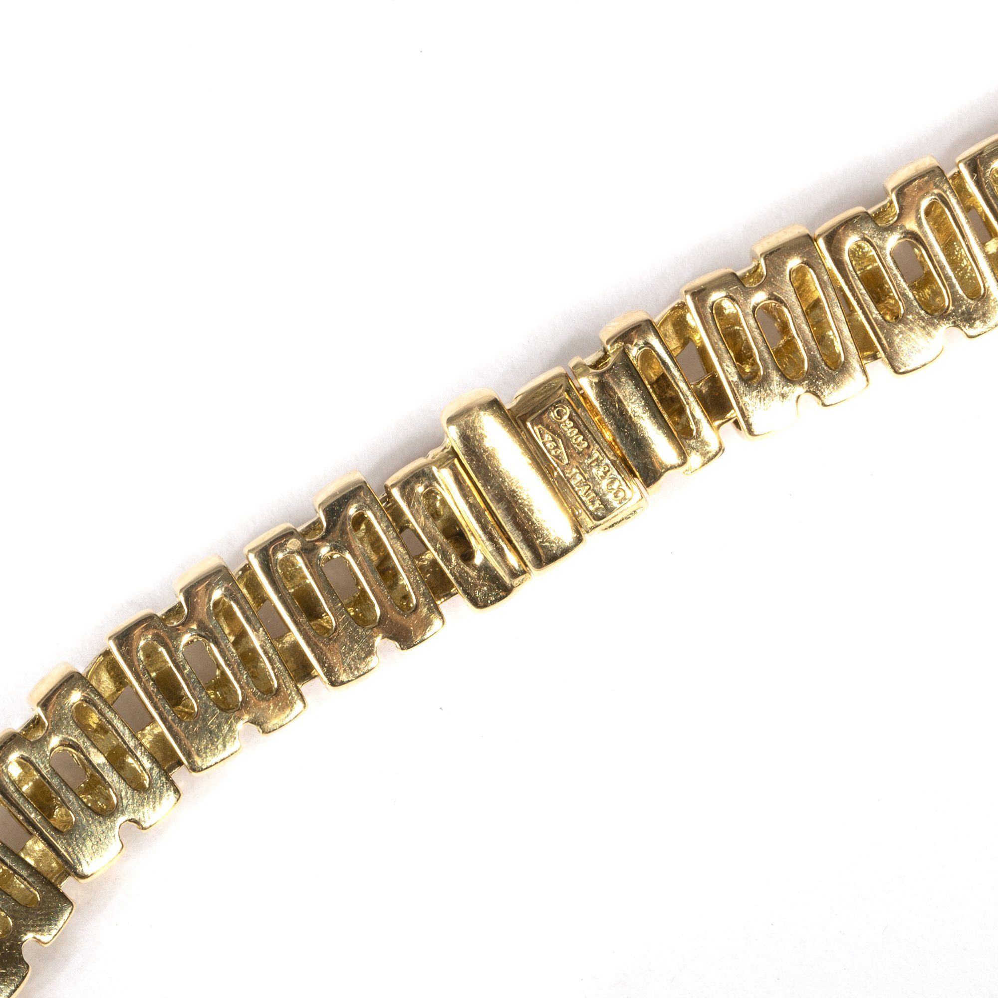 Tiffany & Co. 18k Gold Basket Weave Link Necklace