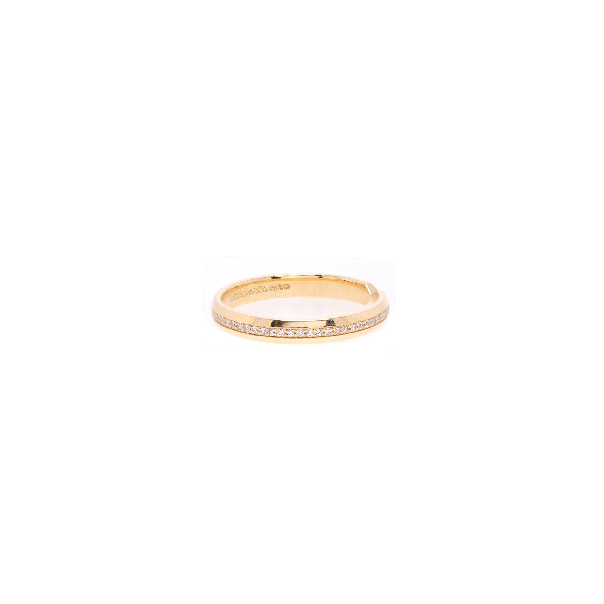 Tiffany & Co. 18k Gold Diamond Nesting Narrow Band Ring