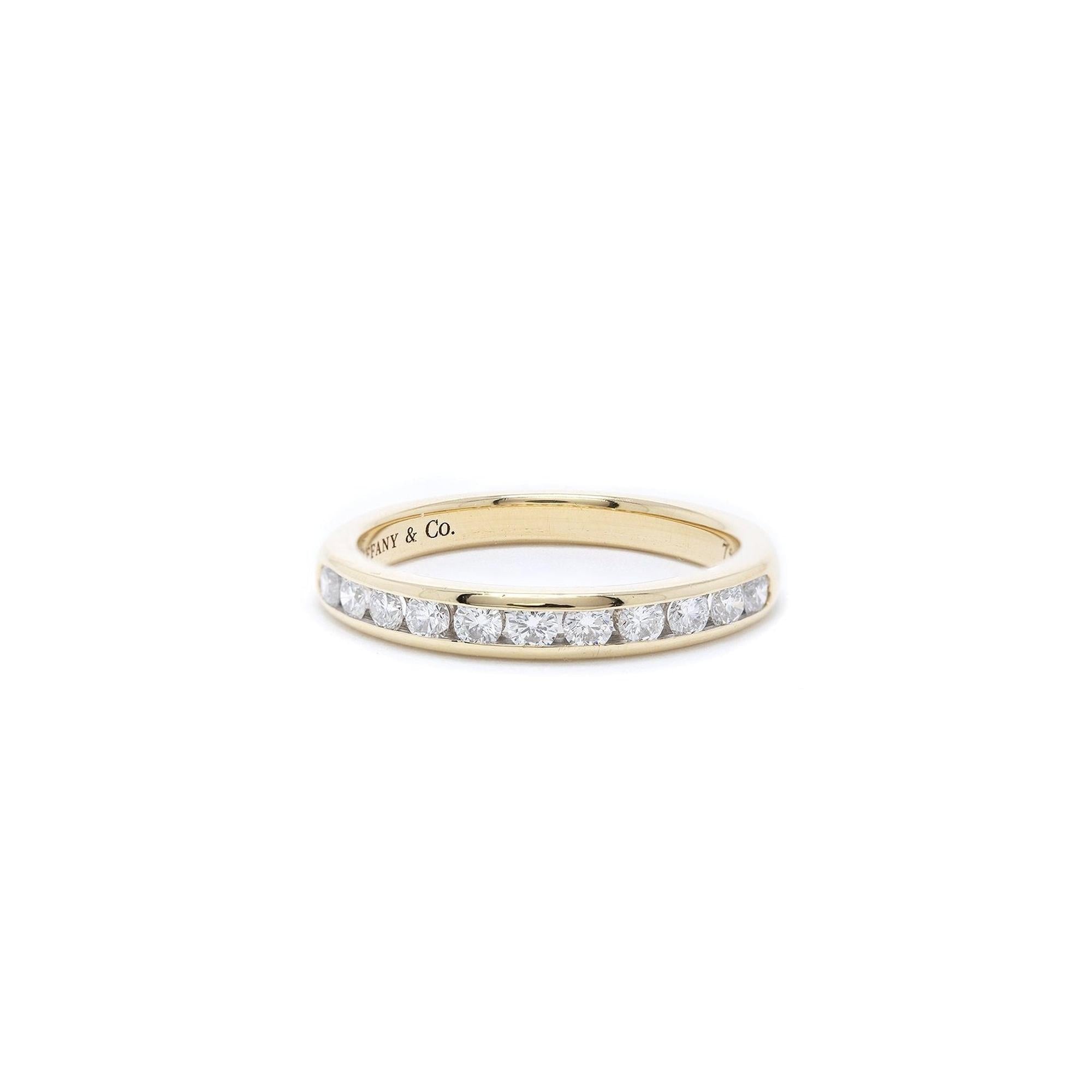 Tiffany & Co. 18k Gold Diamond Wedding Band Ring