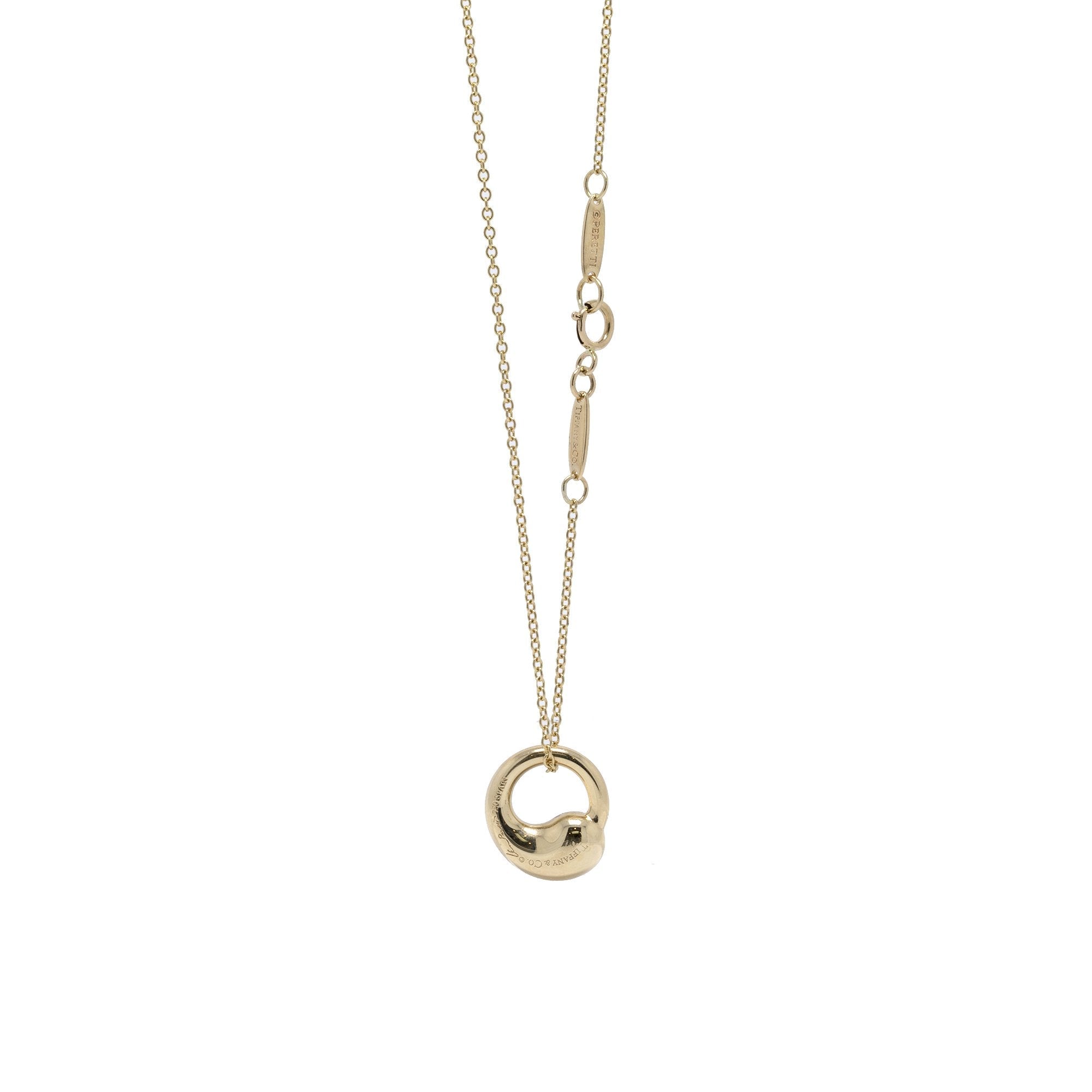 Tiffany & Co. 18k Gold Elsa Peretti Eternal Circle Pendant Necklace