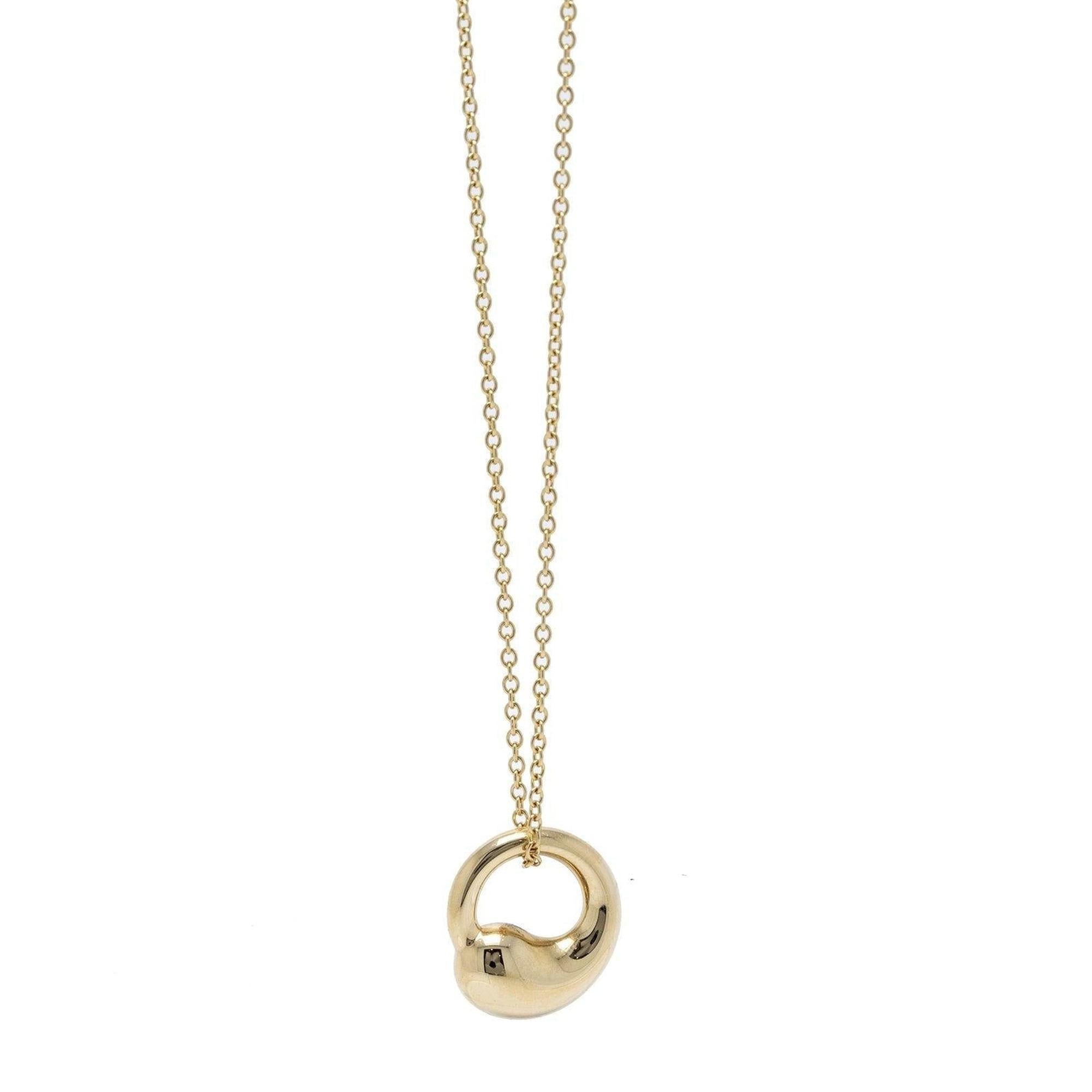 Tiffany & Co. 18k Gold Elsa Peretti Eternal Circle Pendant Necklace