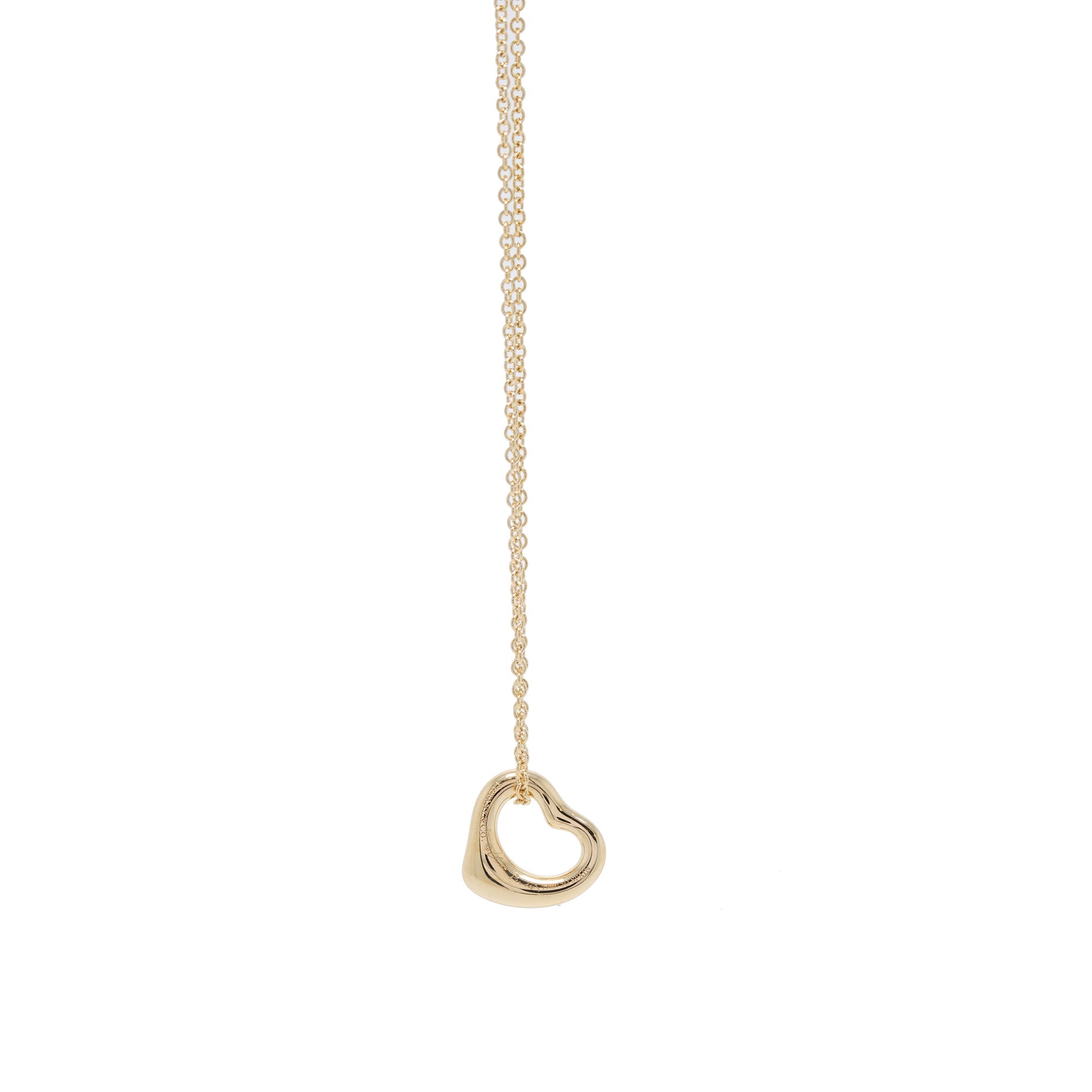 Tiffany & Co. 18k Gold Elsa Peretti Open Heart Pendant Necklace