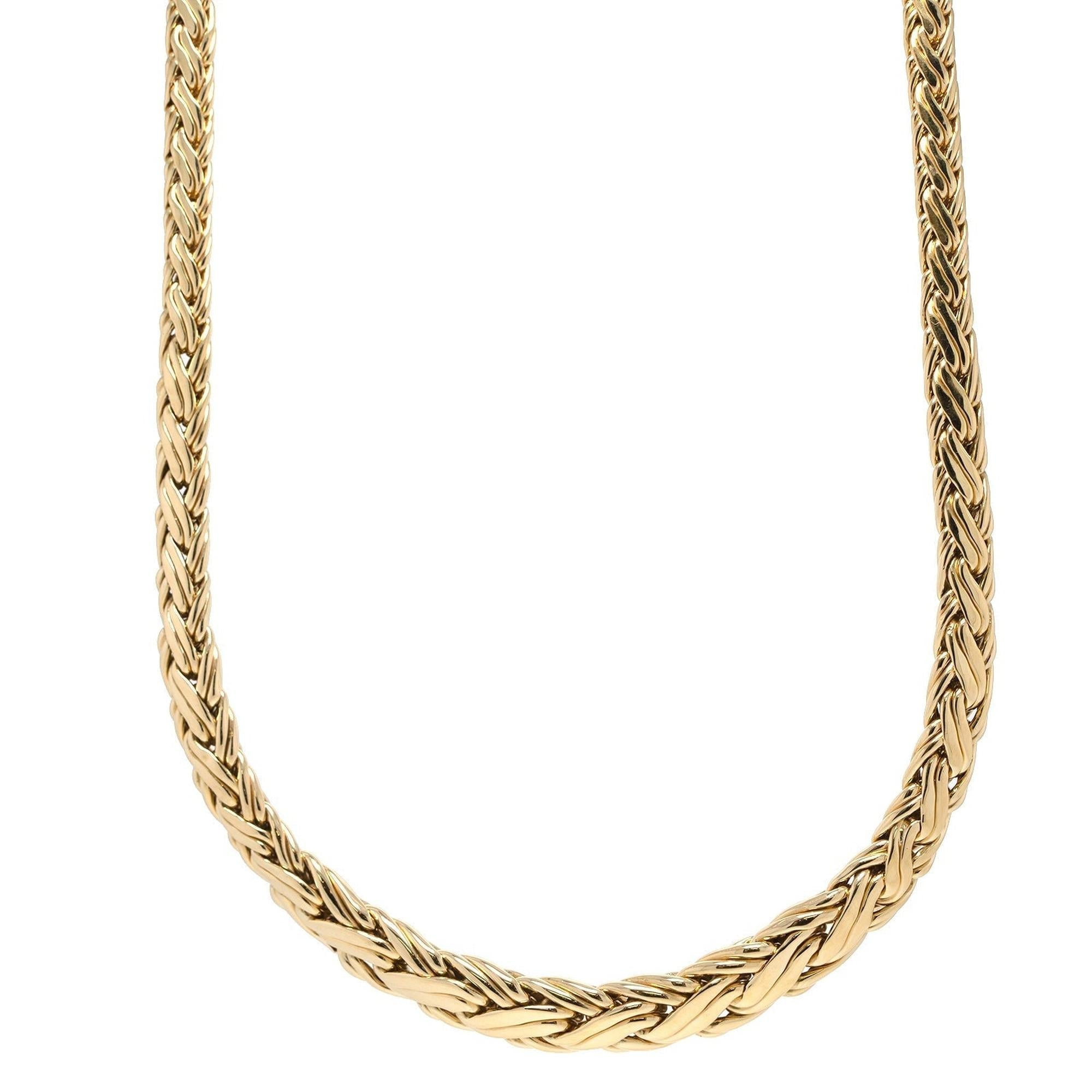 Tiffany & Co. 18k Gold Graduated Weave Choker Necklace