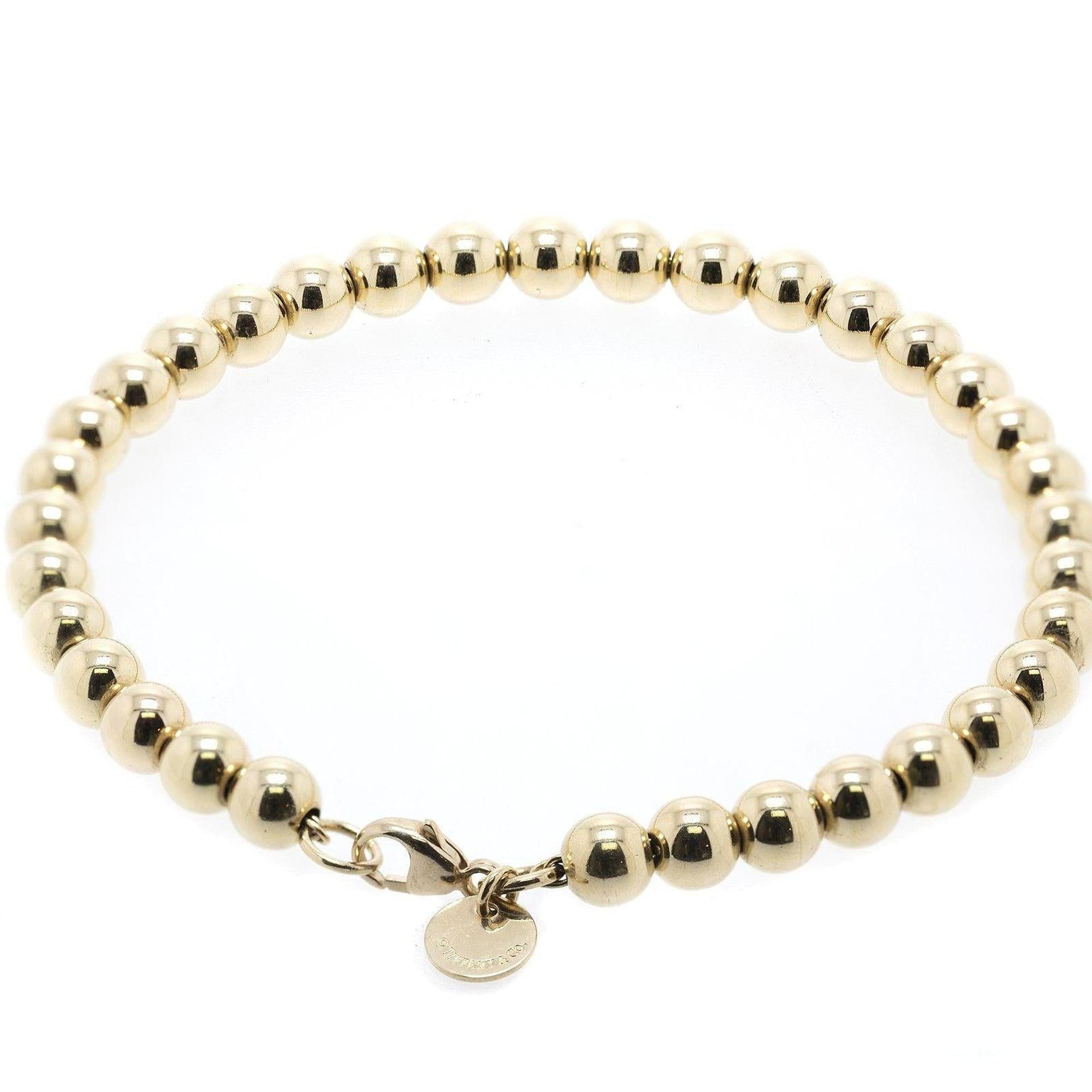 Tiffany & Co. 18k Gold HardWear Bead Bracelet