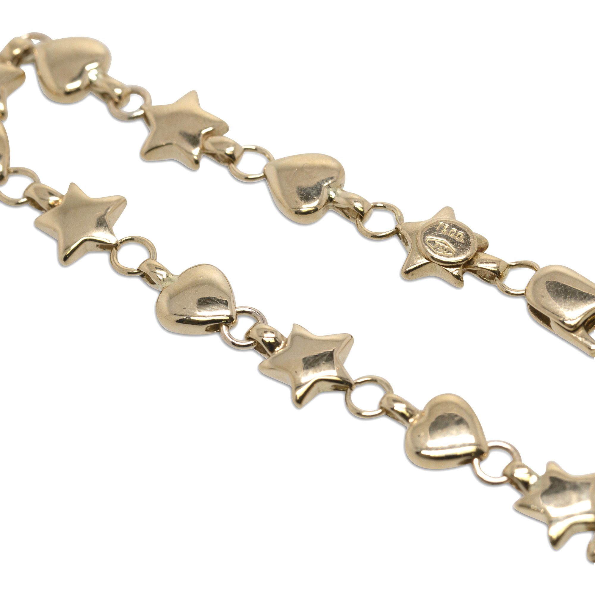 Tiffany & Co. 18k Gold Heart and Star Link Bracelet