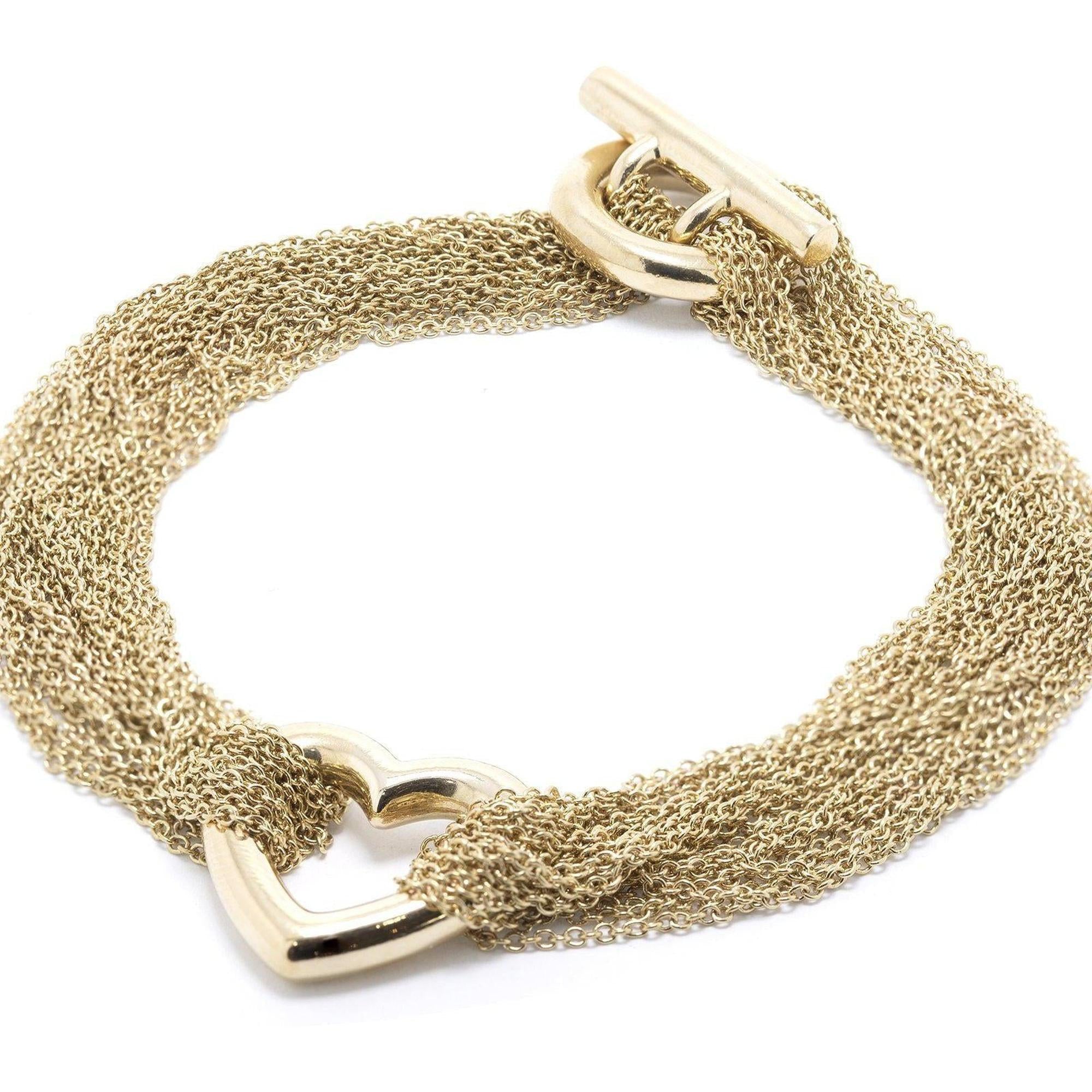 Tiffany & Co. 18k Gold Mesh Heart Bracelet