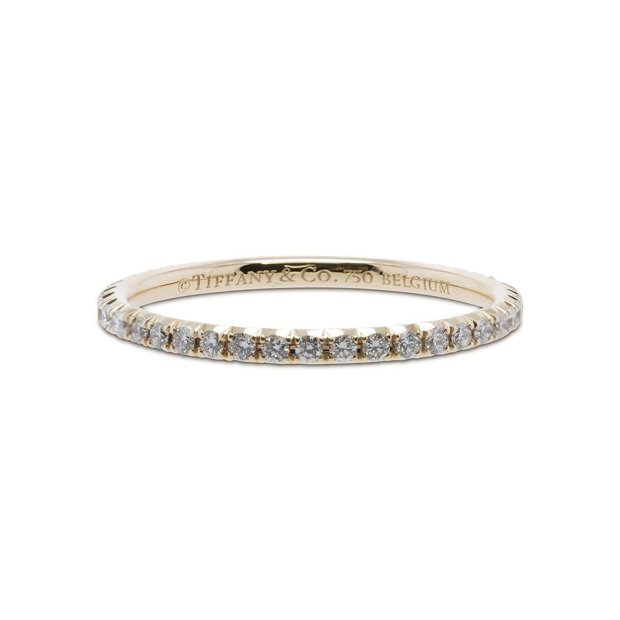 Tiffany & Co. 18k Gold Metro Diamond Ring