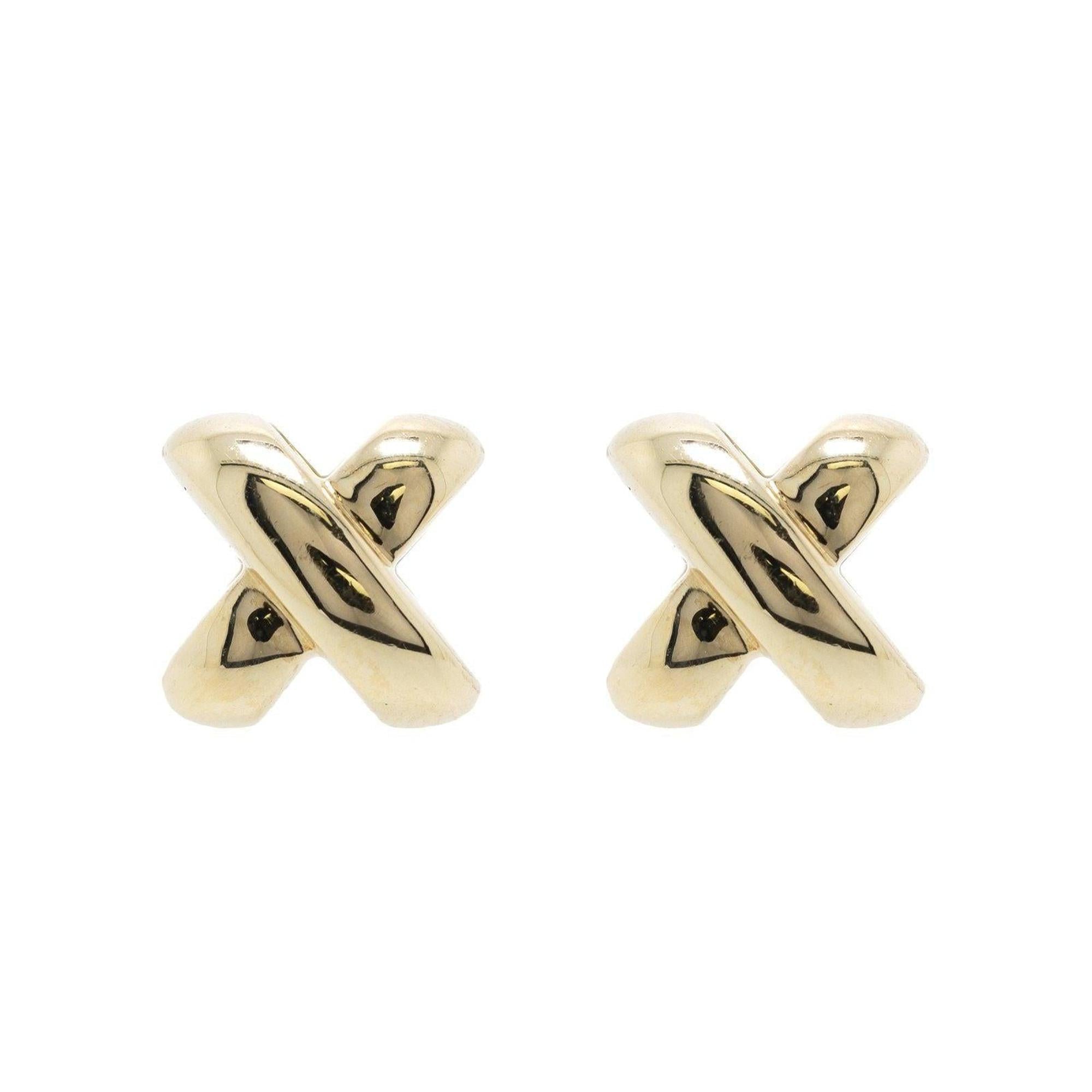 Tiffany & Co. 18k Gold Mini X Stud Earrings