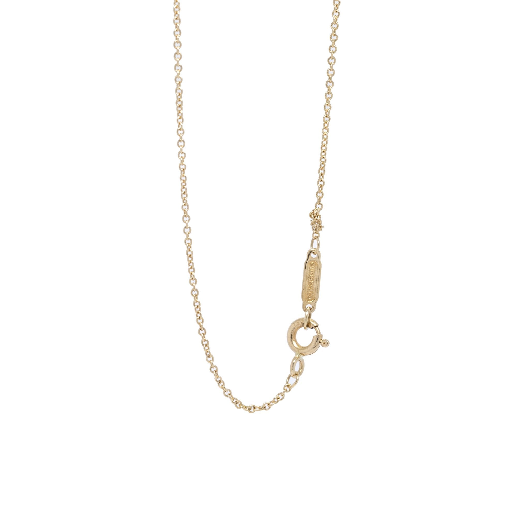 Tiffany & Co. 18k Gold Notes Bar Pendant Necklace