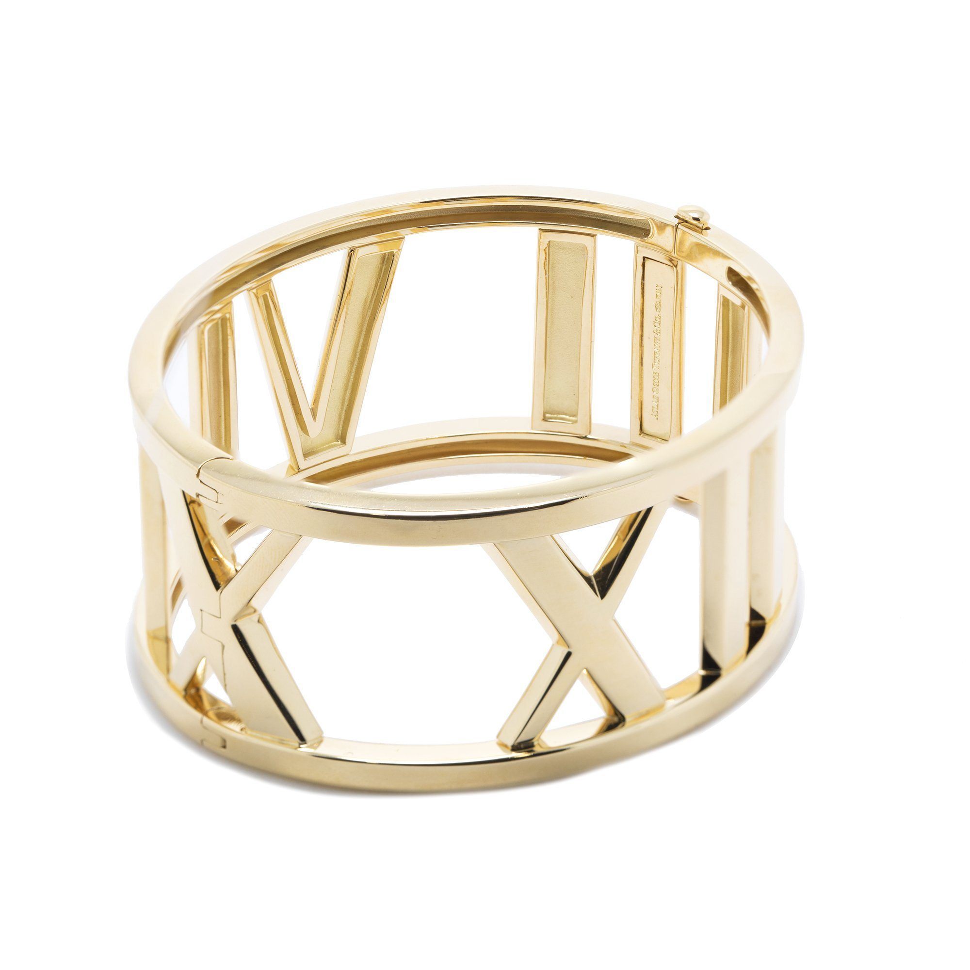 Tiffany & Co. 18k Gold Open Atlas Wide Bangle Bracelet