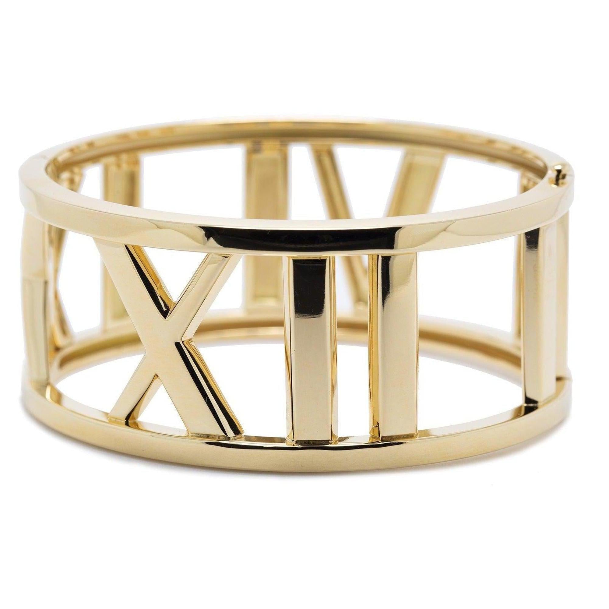 Tiffany & Co. 18k Gold Open Atlas Wide Bangle Bracelet