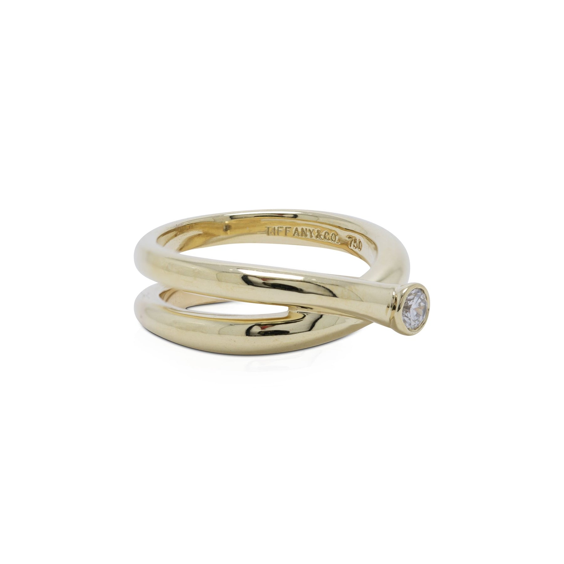 Tiffany Co 18k Gold Paloma Picasso Diamond Crossover Ring 3