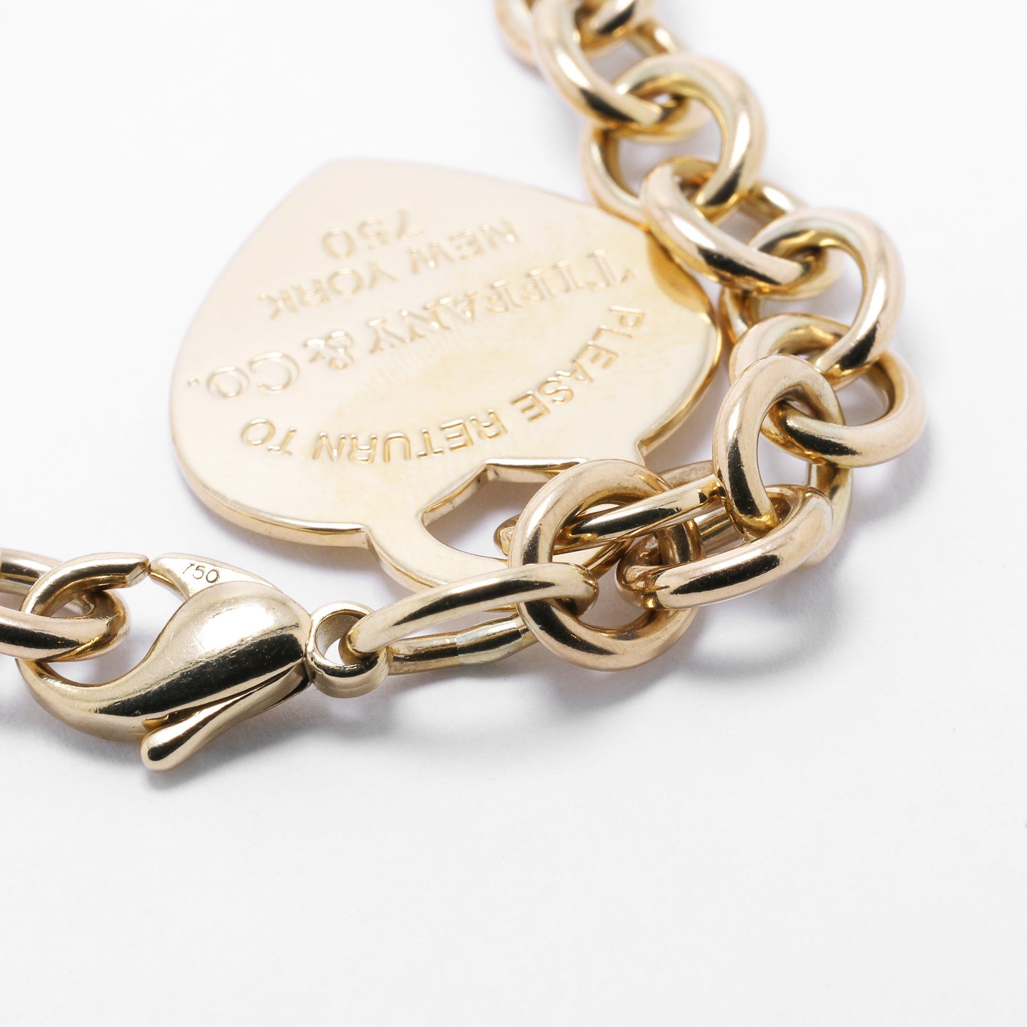 Tiffany & Co. 18k Gold Return to Tiffany Heart Tag Charm Bracelet