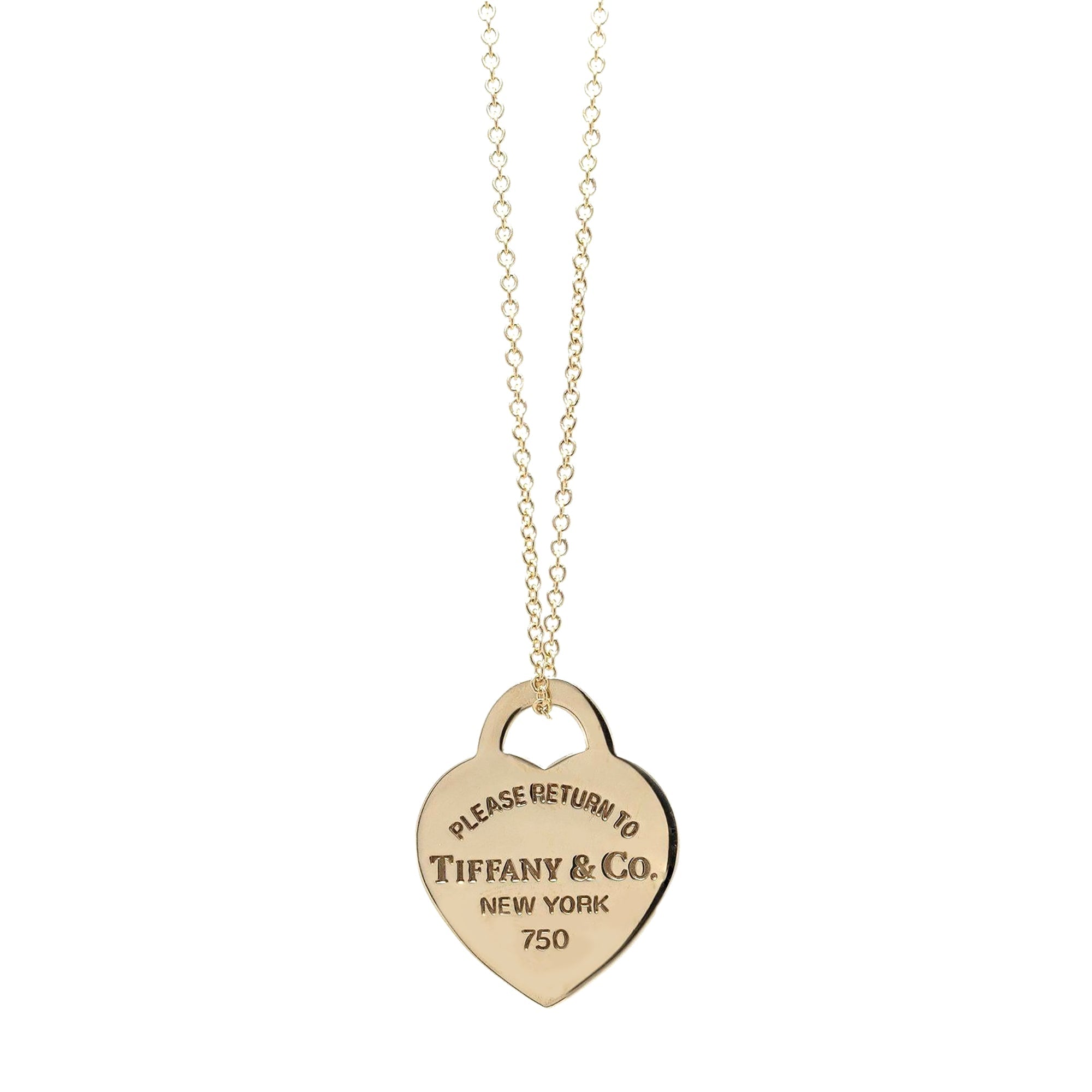 Tiffany & Co. 18k Gold Return to Tiffany Small Heart Tag Pendant Necklace w/ Box