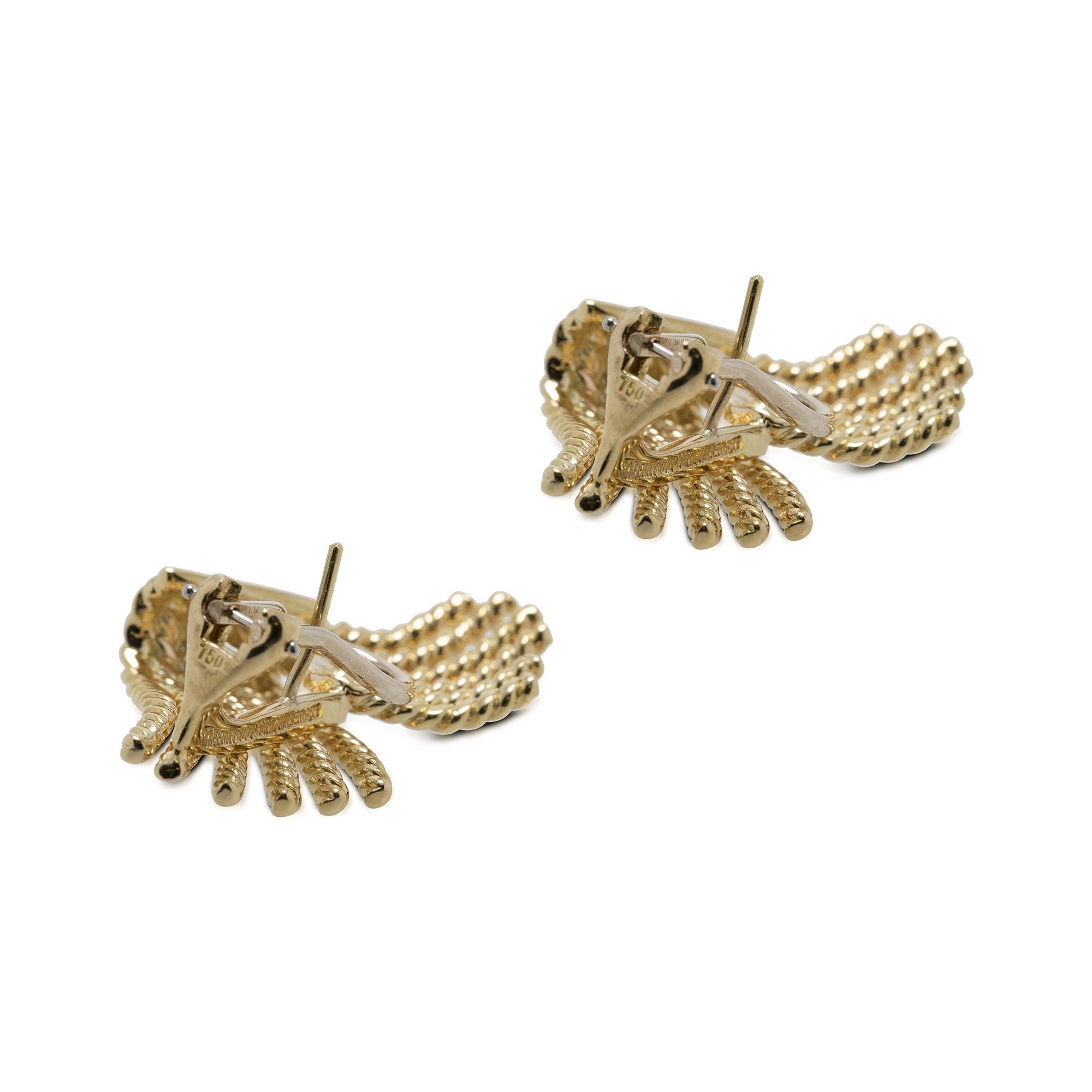 Tiffany & Co. 18k Gold Schlumberger V Rope Earrings