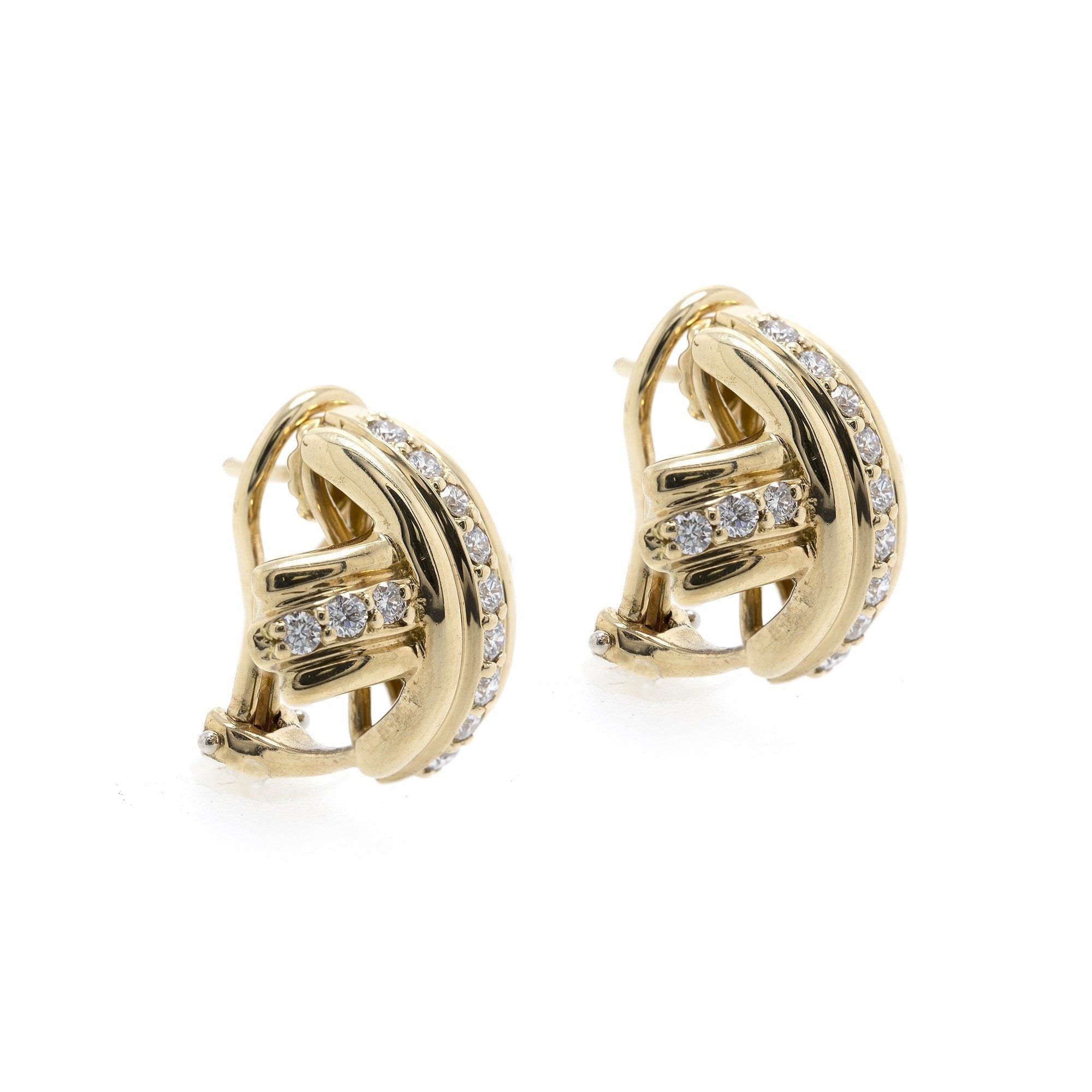 Tiffany & Co. 18k Gold Signature X Diamond Earrings