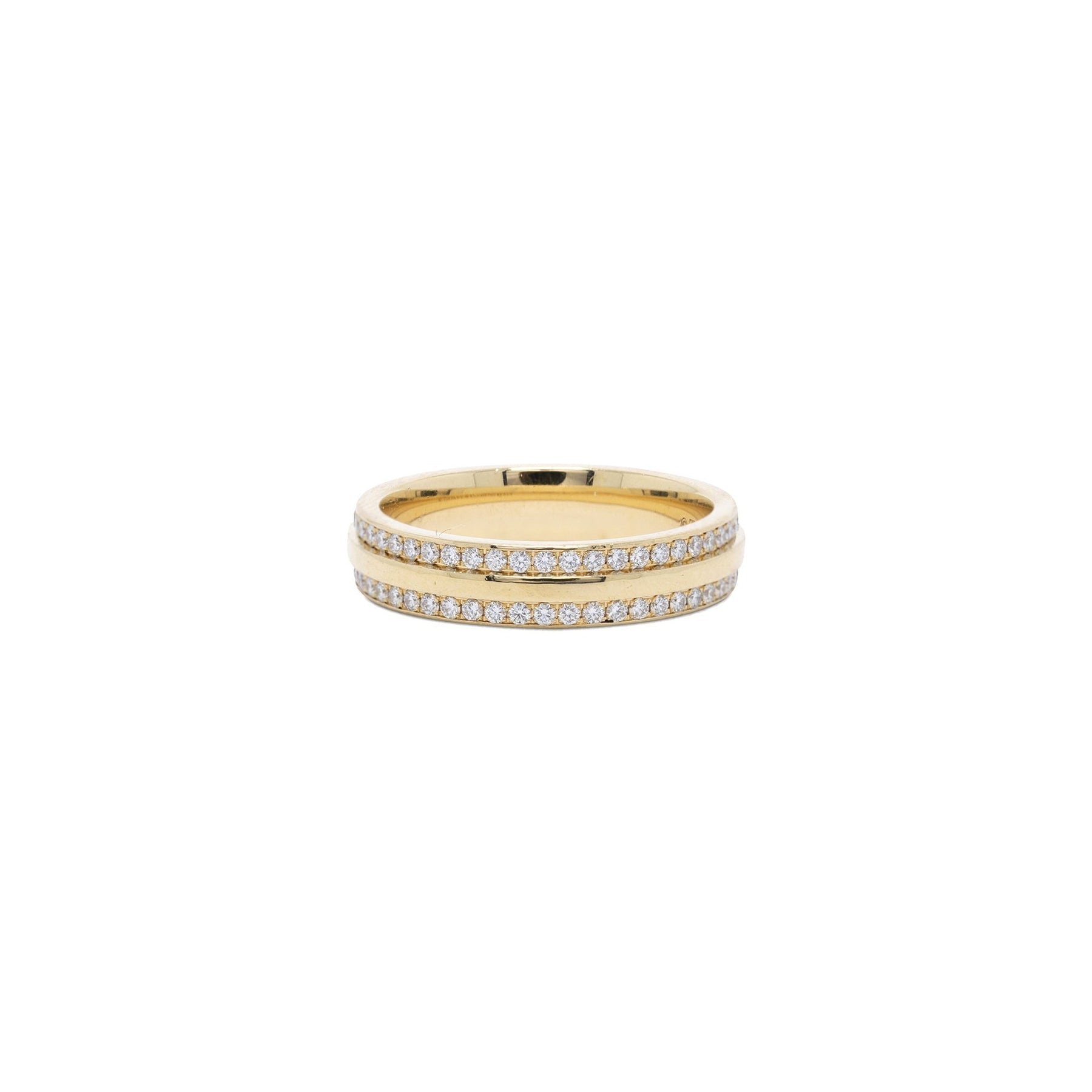Tiffany & Co. 18k Gold T Narrow Pave Diamond Ring