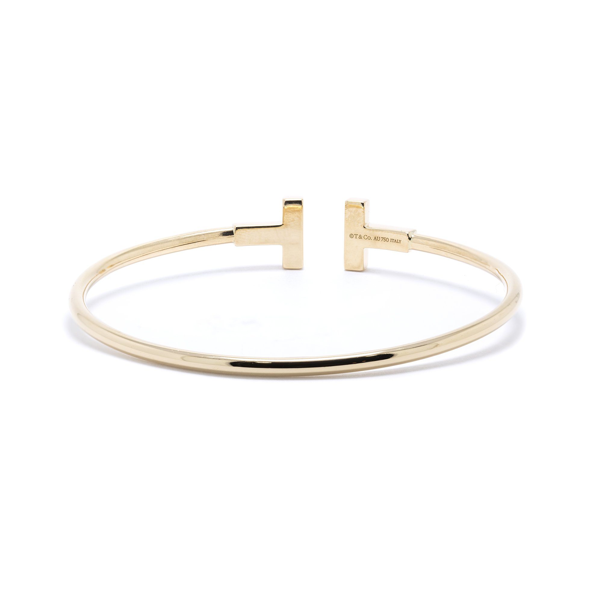 Tiffany & Co. 18k Gold T Wire Bracelet with Diamonds
