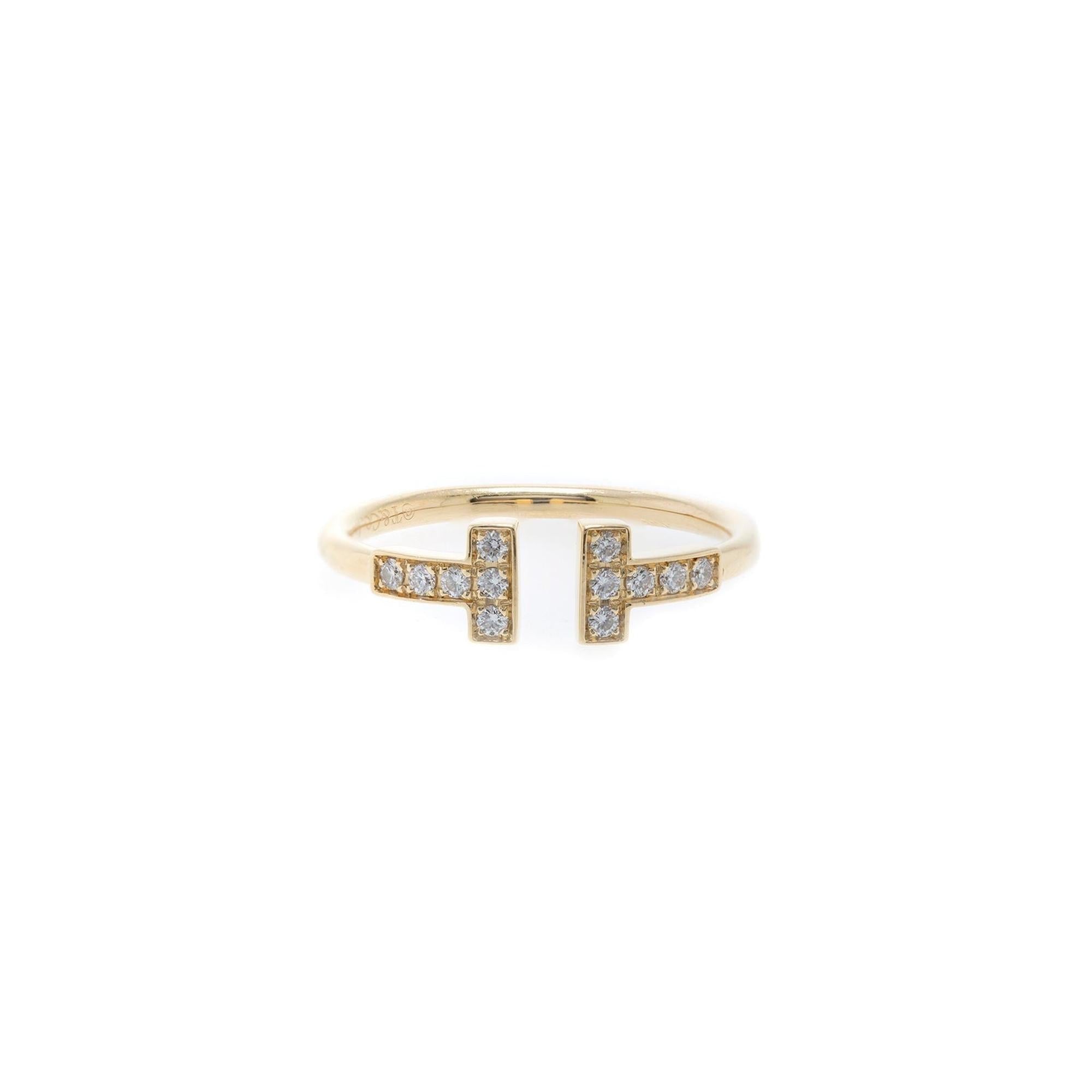 Tiffany & Co. 18k Gold T Wire Diamond Ring