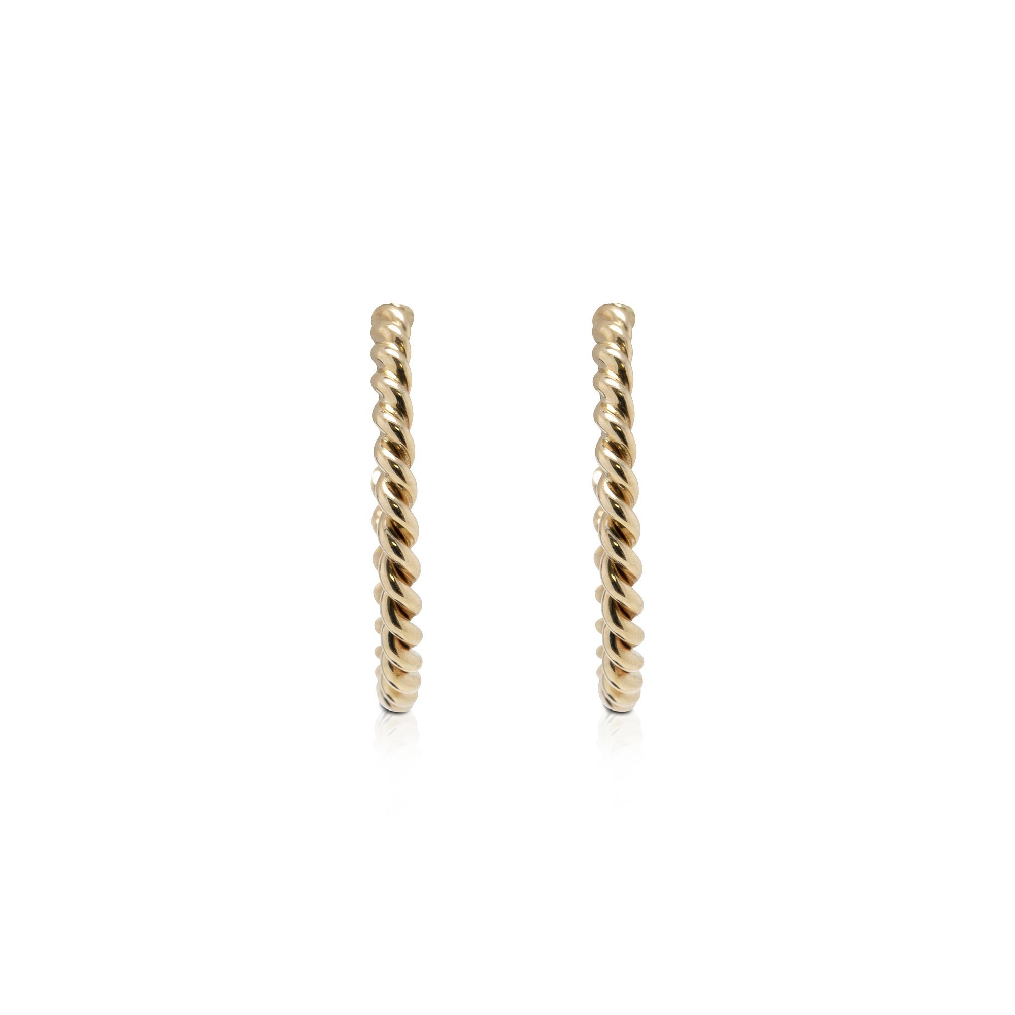 Tiffany & Co. 18k Gold Twist Hoop Earrings