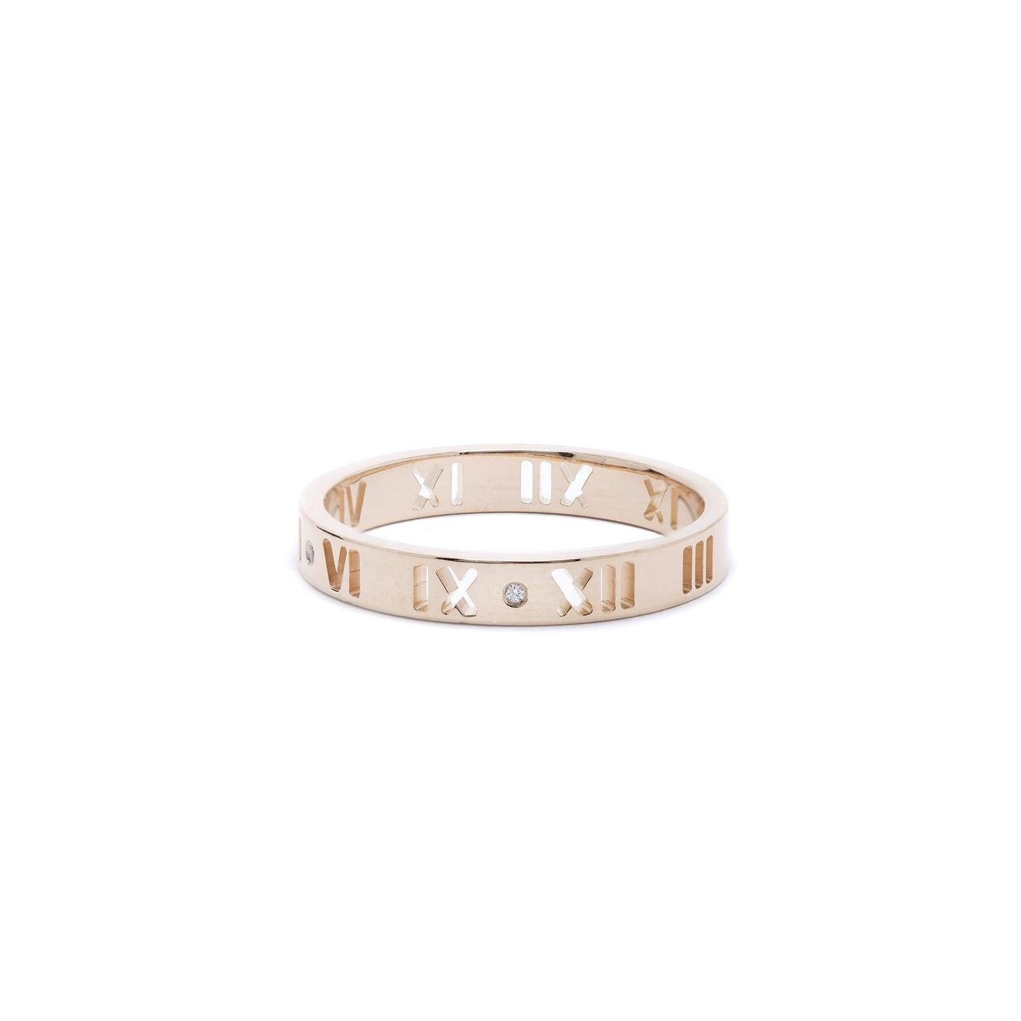 Tiffany & Co. 18k Rose Gold Diamond Atlas Pierced Ring